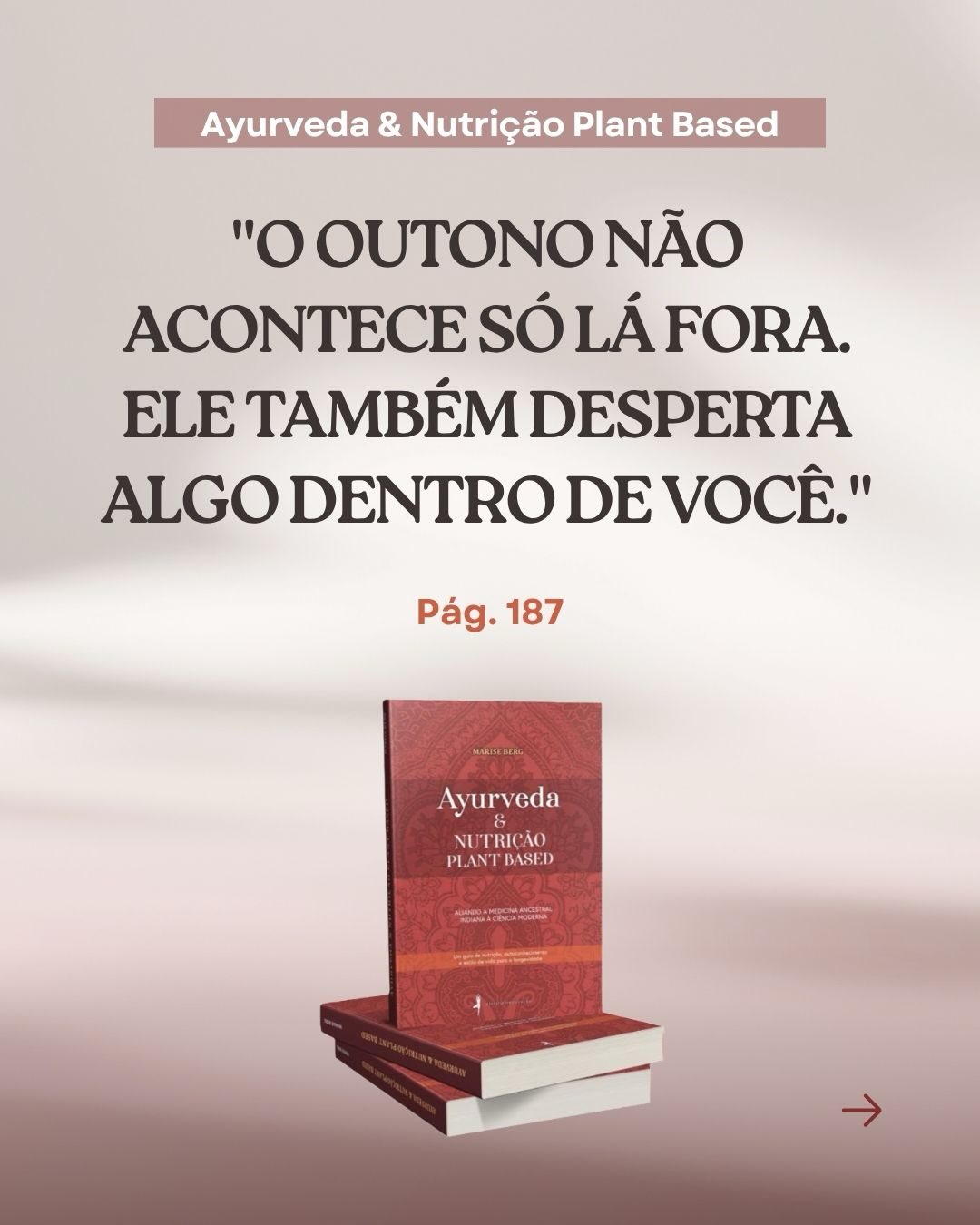 Um breve trecho… que carrega uma visão inteira de cuidado.
O texto desse post faz parte do livro Ayurveda e Nutrição Plant Based — um material que nasceu da integração entre ciência nutricional, sabedoria ayurvédica e prática clínica no contexto brasileiro.
Mais do que teoria, ele foi construído como uma ferramenta prática para quem deseja compreender o alimento como caminho de equilíbrio entre corpo, mente e consciência.
📖 Para quem estuda Ayurveda no Brasil, este livro é um apoio essencial:
• traduz conceitos clássicos para a nossa realidade
• aproxima a alimentação plant based da individualidade dos doṣas
• orienta escolhas com mais clareza, intenção e aplicabilidade
Um convite para sair do piloto automático…
e se aproximar de uma forma de nutrir que faz sentido — no prato e na vida.
✨ Quer se aprofundar?
O livro está disponível na Amazon e no site da editora Plenitide — acesse pelo link da bio e garanta o seu exemplar.
#Ayurveda #Ayurvedabrasil #NutriçãoPlantBased #AlimentaçãoConsciente #NutriçãoIntegrativa
