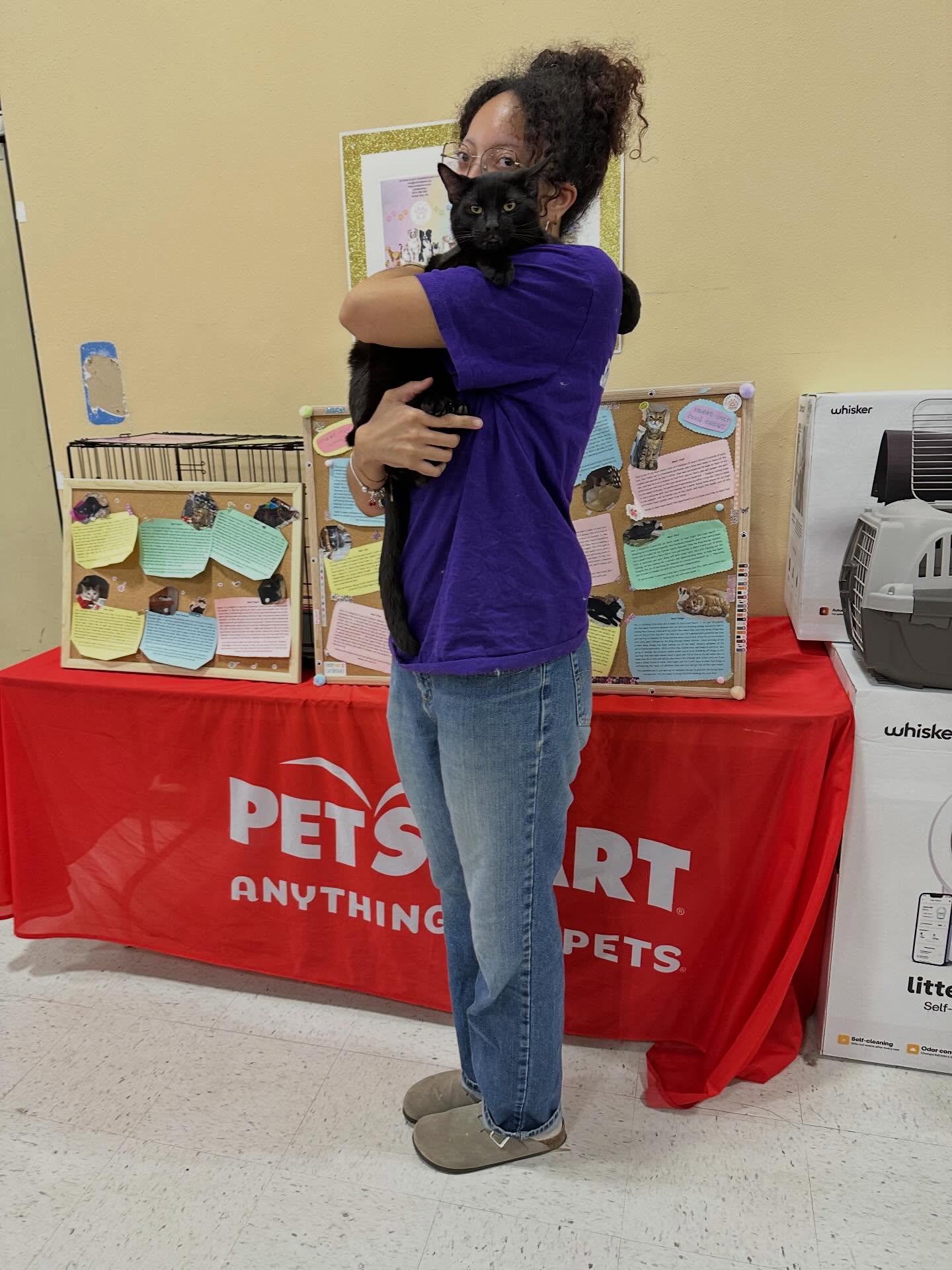 George enjoyed some much needed cuddles after our event today....🤗🥰🐈⬛