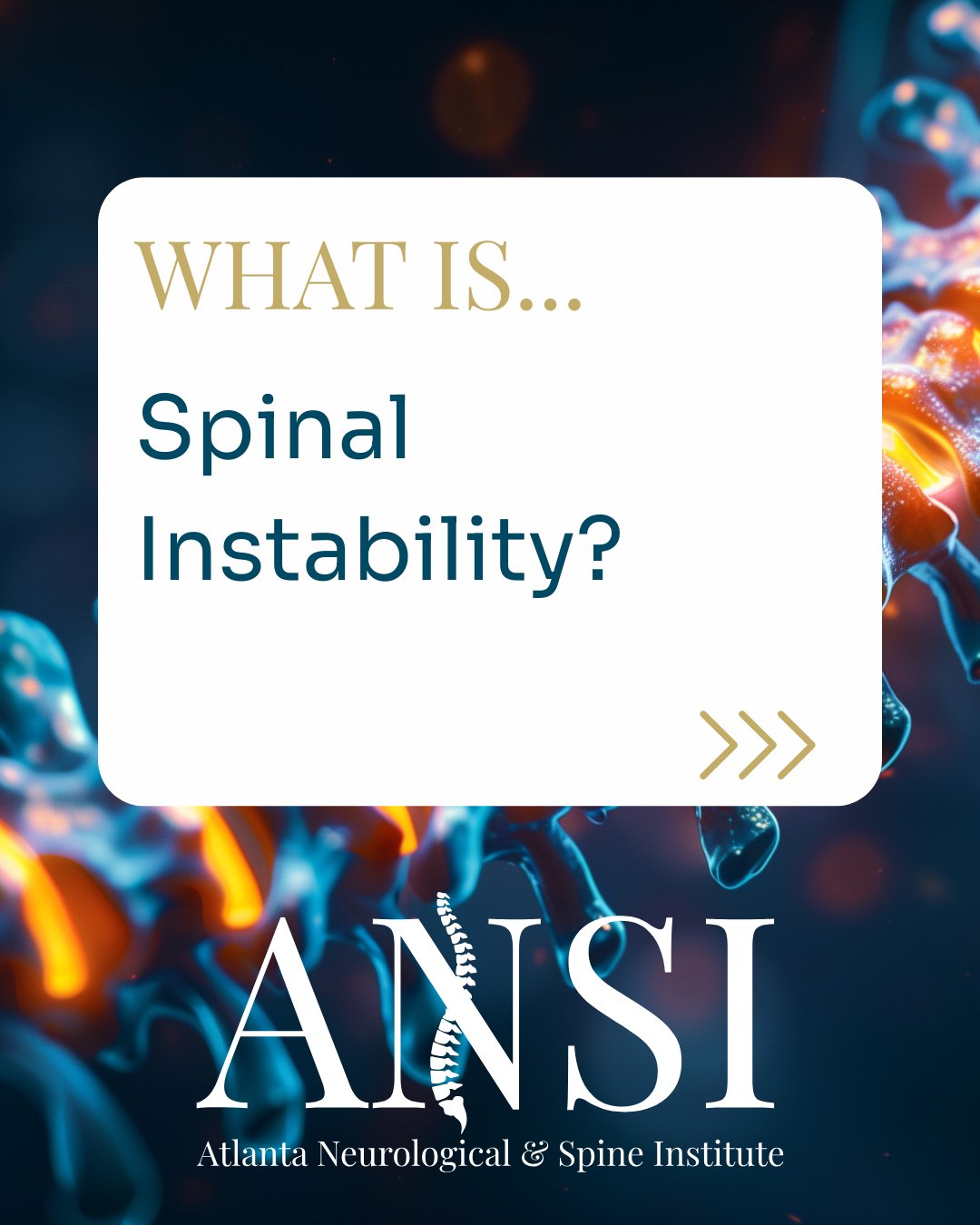 Spinal instability happens when the spine canât maintain proper alignment during normal movement. This can lead to pain, nerve irritation, or a feeling that your back is âgiving out.â
Treatment depends on the cause and may include physical therapy, bracing, or surgery in more severe cases.
.
.
.
#WednesdayWisdom #ANSI #AtlantaSpineExperts
