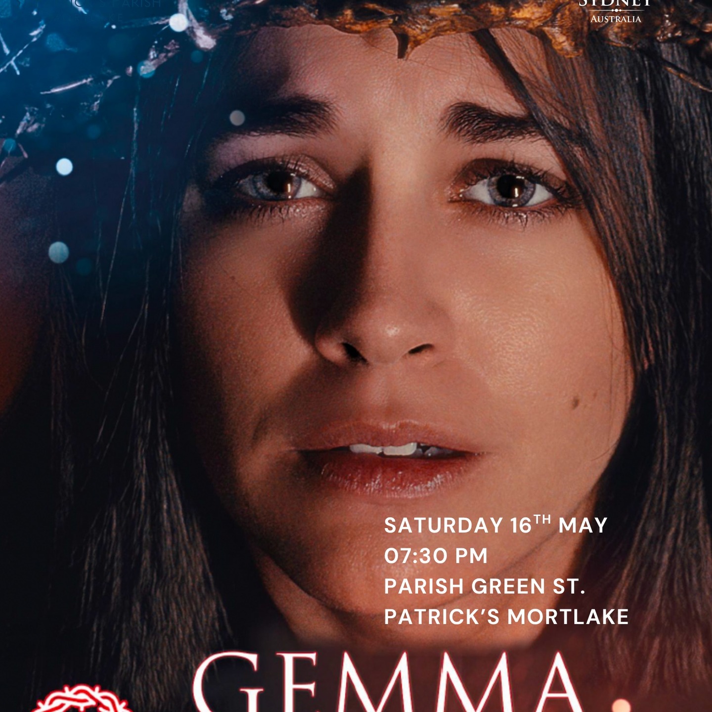 Who is like God?
Bonds of Marian Love Sydney and St Patrick’s Parish, Mortlake are delighted to invite you to the premiere of the film Gemma Galgani on Saturday 16th May.
This moving film tells the life story of the Italian saint Saint Gemma Galgani and was released only a few months ago in Spain.
The movie will be shown in Spanish with English subtitles, so everyone can enjoy it.
📍 Location: Church gardens. 33 Gale Street Mortlake.
🪑 Please bring: A chair and a warm jacket for your comfort
⚠️ Limited places available
We warmly invite you to join us for this beautiful, open‑air experience of faith.
👉 Please confirm your attendance here: https://stpatsmortlake.supporterhub.net.au/events/movie-gemmagalgani