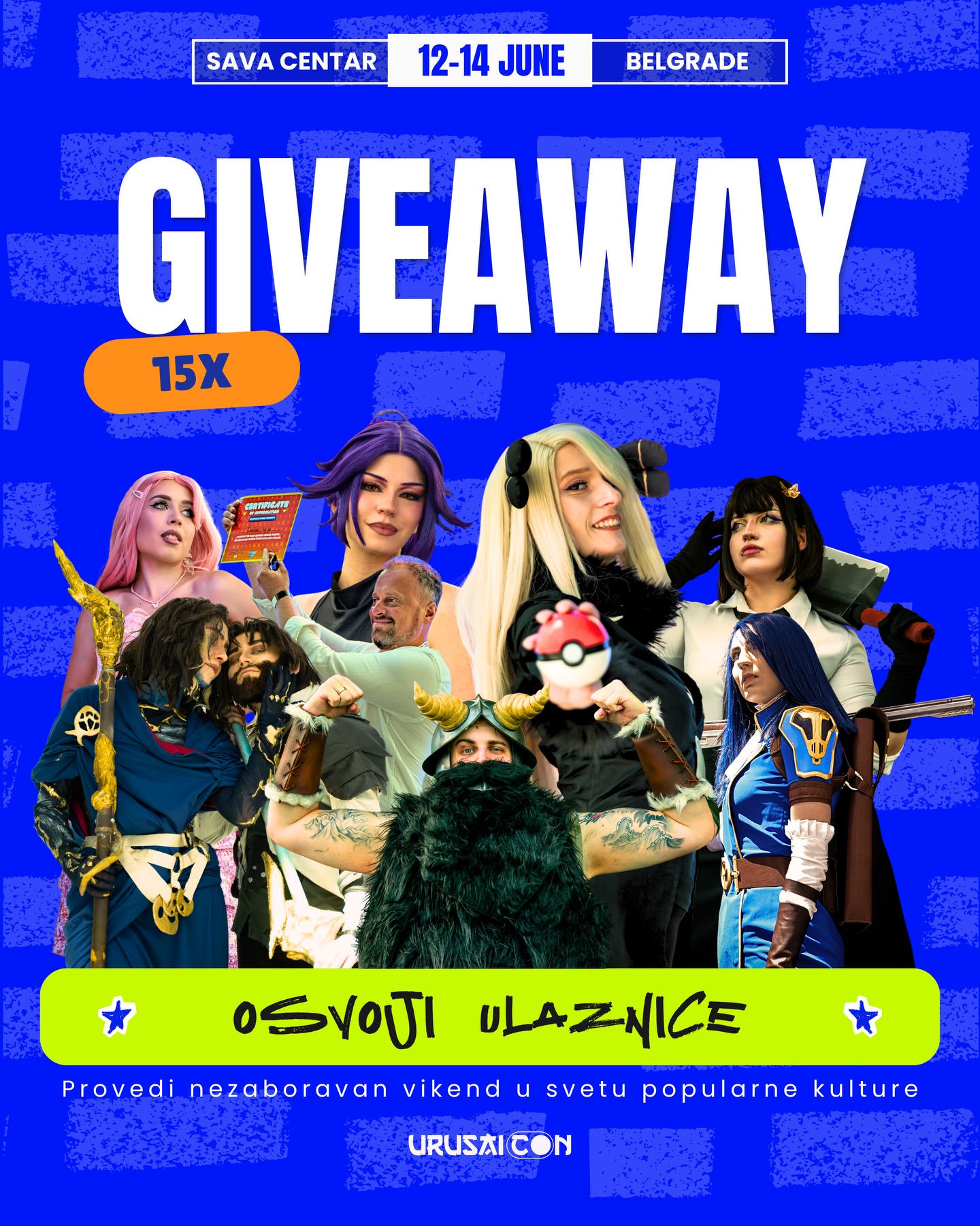 Urusai Con te vodi na nezaboravan vikend u svetu popularne kulture!
Poklanjamo:
10x Explorer badge (jednodnevne ulaznice)
5x Con badge (trodnevne ulaznice)
Sve što treba da uradiš je:
1. Zaprati @urusai.con i @ubcc_official
2. Taguj u komentaru osobu sa kojom želiš da dođeš
3. Lajkuj post, podeli ga na story i sačuvaj
Pobednike proglašavamo 21.4. 📢
Vidimo se na Urusai Con-u od 12. do 14. juna ✨