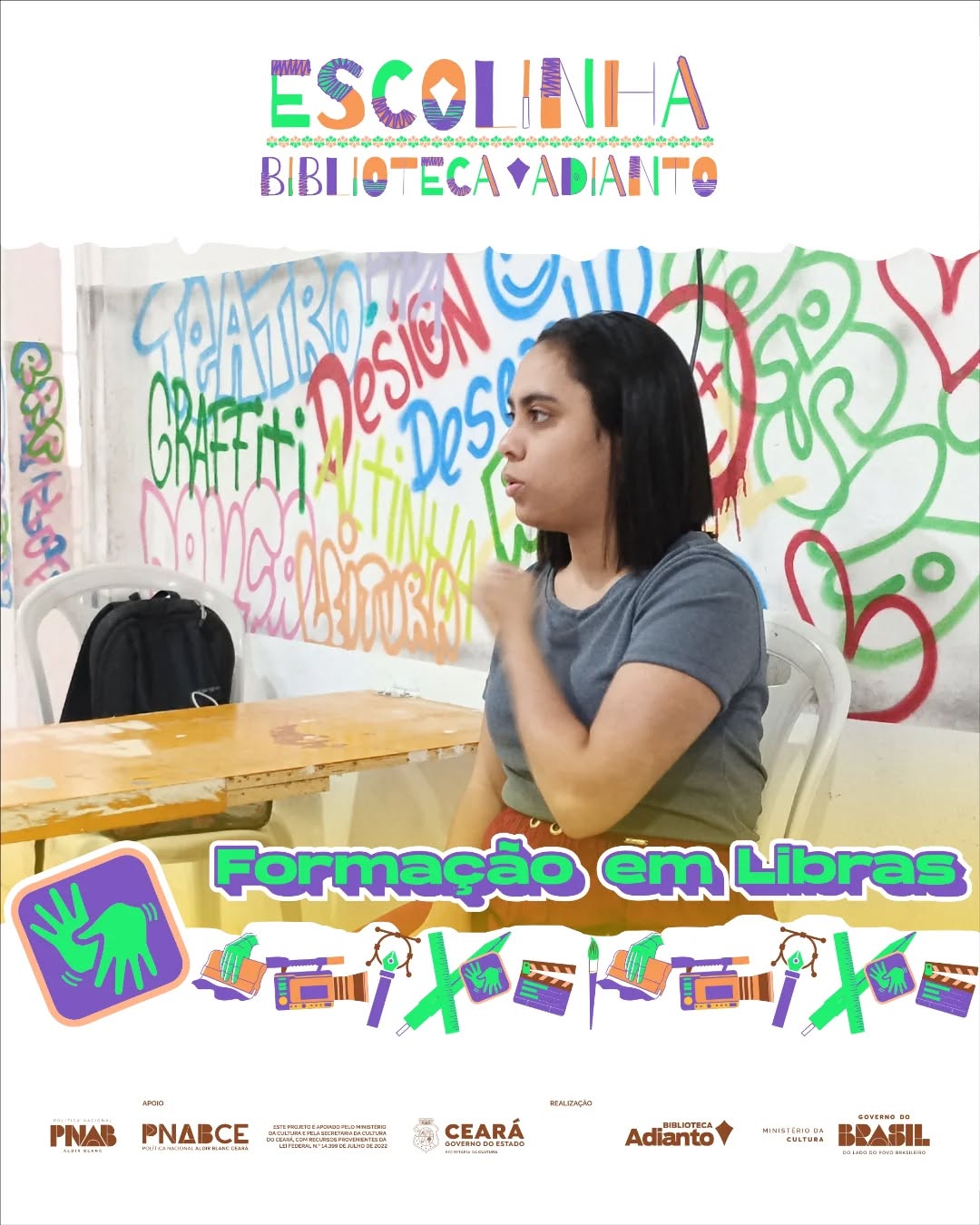 Curso de Libras da Vitória realizado na Adianto Cultura 💙✨
Uma oportunidade de aprender, incluir e fortalecer a comunicação acessível na nossa comunidade.
Mais do que um curso, é um passo importante para construir conexões, ampliar o respeito e valorizar a inclusão de todos. 🤝💬
Este projeto conta com o apoio do Ministério da Cultura e da Secretaria da Cultura do Ceará, com recursos provenientes da Lei Federal nº 14.399, de julho de 2022.
#Libras #Inclusão #Acessibilidade #AdiantoCultura #ComunicaçãoAcessível