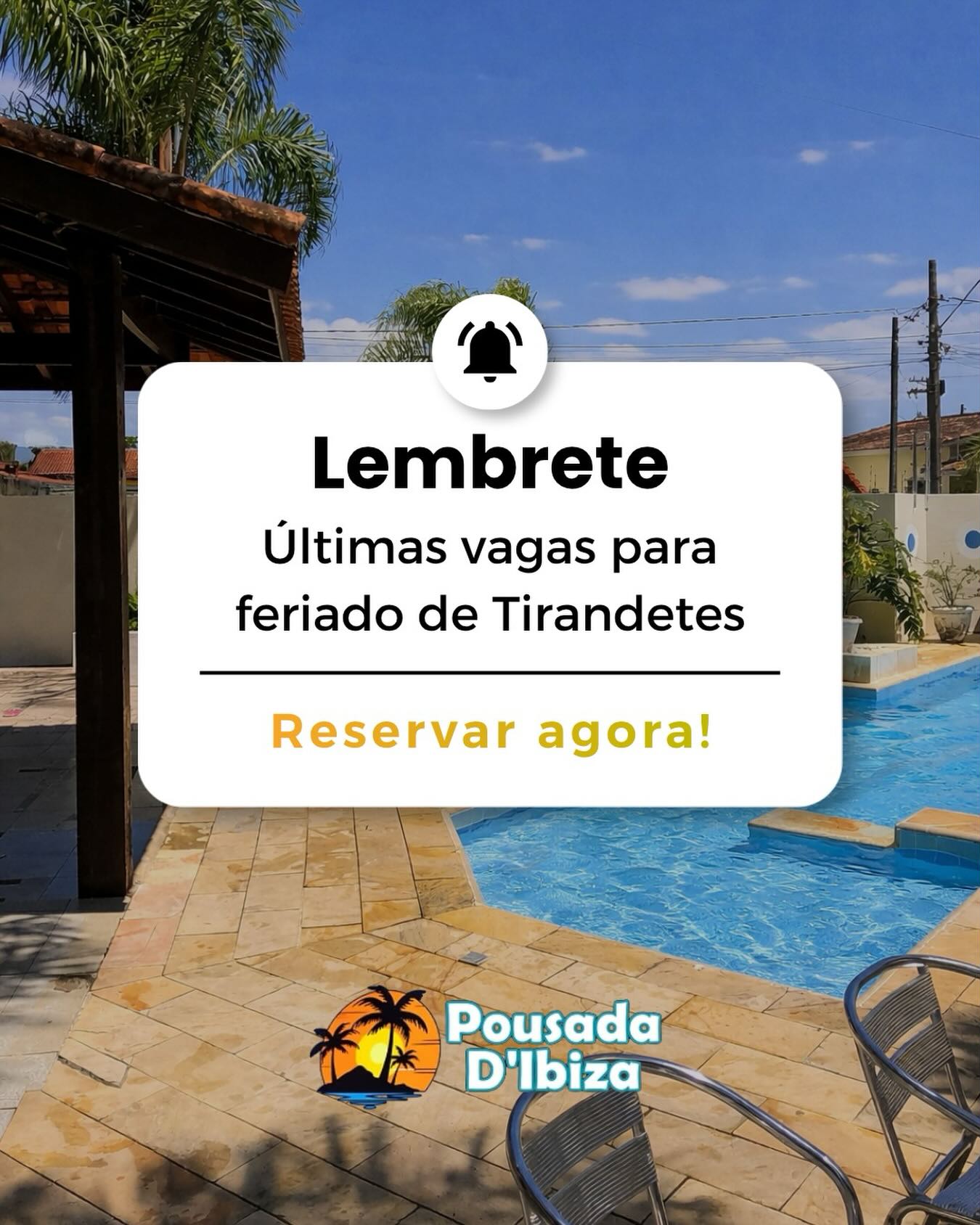 O feriado está quase aí… ⏳
E ainda dá tempo de garantir dias leves, piscina e descanso na medida certa 😊
Mas corra, últimas unidades disponíveis!
~ Reservas pelo link da bio
.
.
.
#PousadaDIbiza #ItanhaémSP #Feriado #Relax