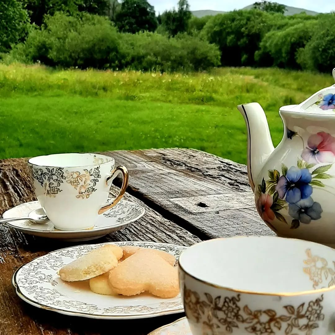 Tea for two, with a glorious view 🫖☕
#heartoftheglen #glampingscotland #glenkens #shepherdshut #couplesminibreak #teatime