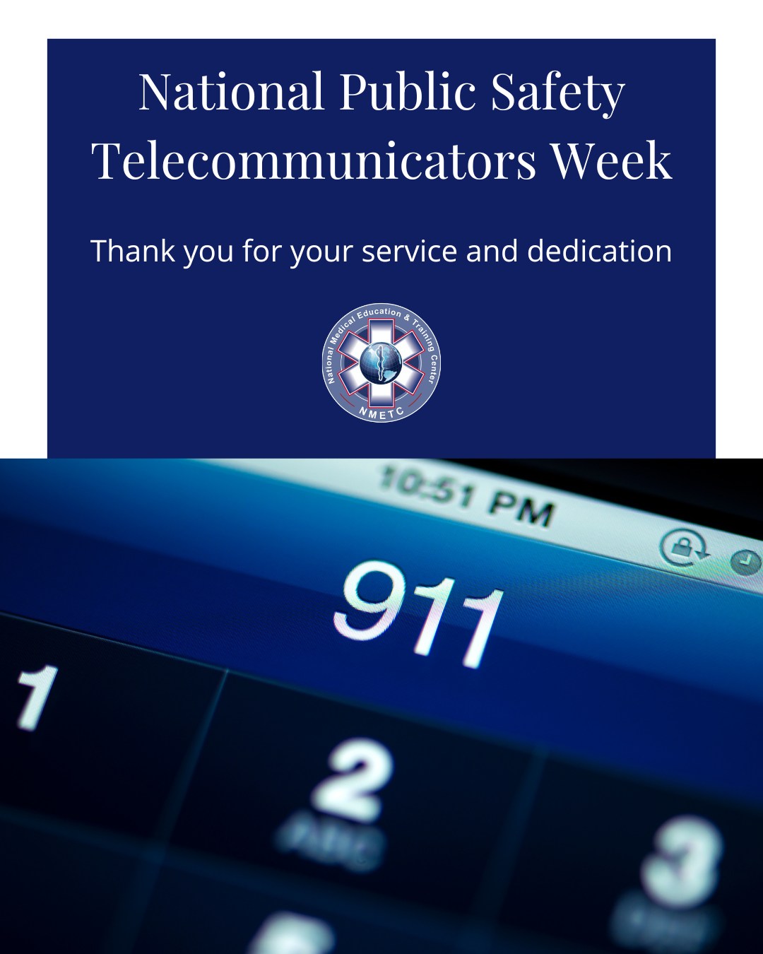 Happy National Public Safety Telecommunicators Week to all the dispatchers across the country. Thank you for all your service and dedication.
#NMETC #nationalpublicsafetytelecommunicatorsweek #911dispatchers