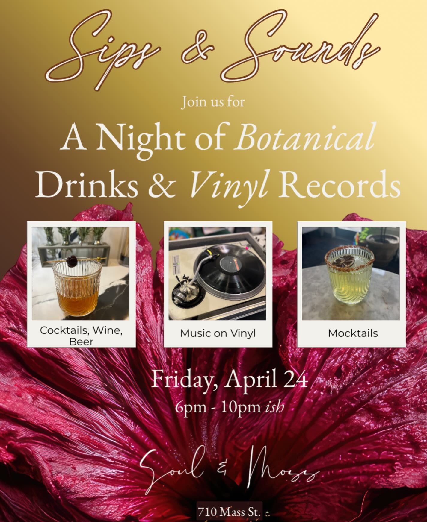 Join us next Friday for Sips & Sounds. An evening of botanical drinks and music on vinyl! 6pm - 10pm ish.
#downtownlawrence #lawrenceks #botanical #lfk #bar
