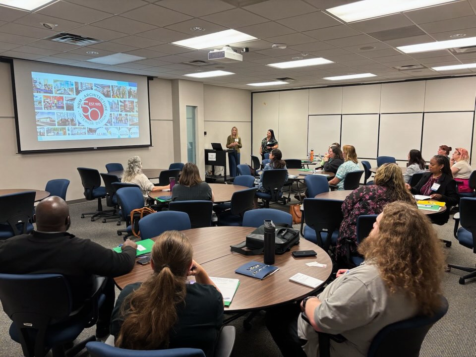 How do you create a sense of wonder in a library when square footage or budgets are tight?
Brooke and Mackenzie from our interiors team attended the @neflinofficial conference in Jacksonville, Florida today, where they shared strategies for overcoming space and budget constraints. Their session highlighted ways to transform children’s areas into engaging destinations, regardless of size or funding. We appreciated the opportunity to connect with the Florida library community and exchange ideas on creating effective, high-impact spaces! 📖🏛️
#HBMArchitects #NEFLIN2026 #LibraryDesign #LearningSpaces #Interiors