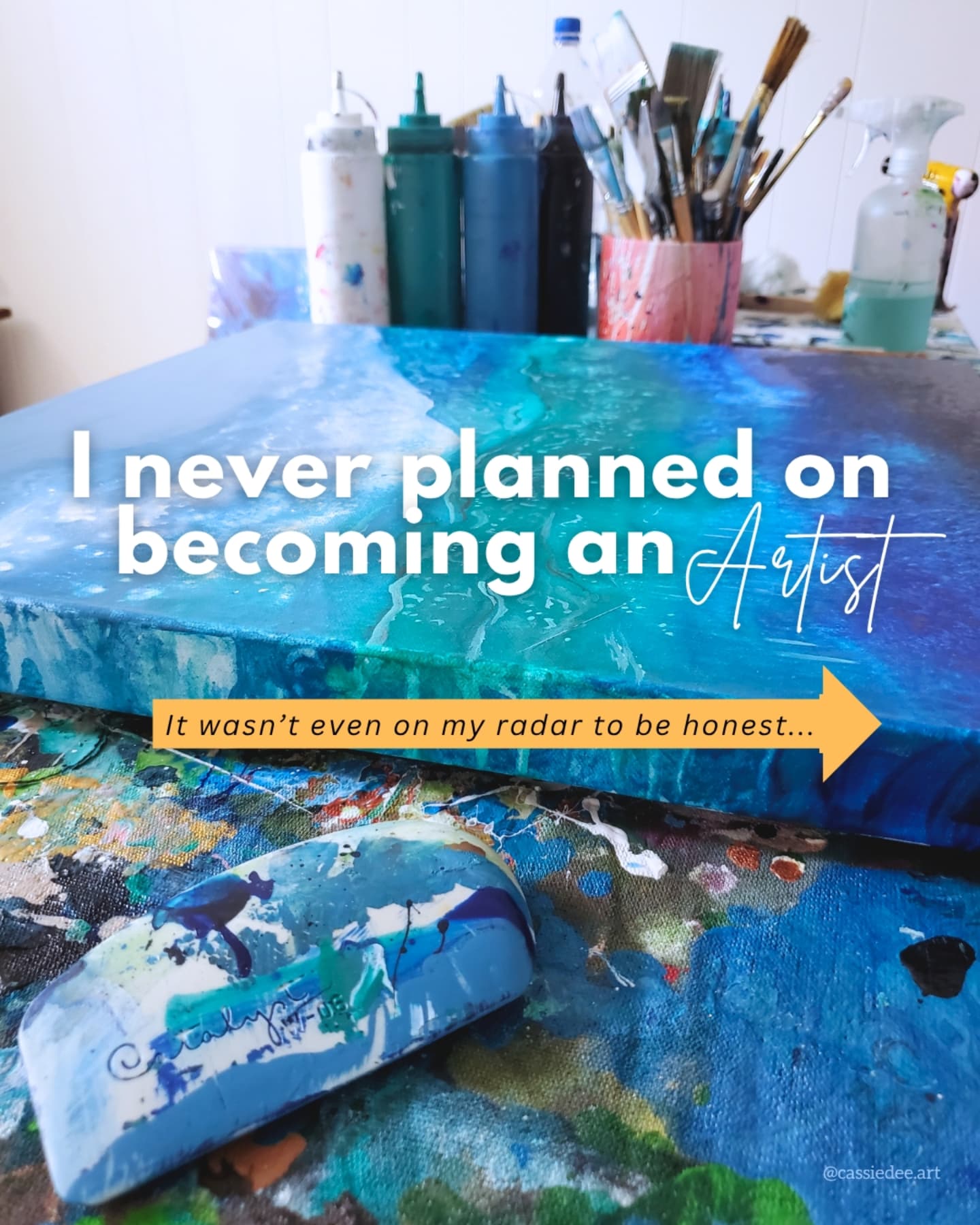 Art came to me when I needed it most.
It started as a way to reclaim a piece of myself admist the chaos of motherhood but quickly transformed into more.
Swipe to see my story, from the last 5 years until now.
So much has happened in a short period of time and I feel like I am still just getting started.
👉 I’d love to know: What has helped you during hard seasons?
Whether it’s painting, running, journaling, blasting music in the car... I’m all ears.
#cassiedeeart #artistjourney