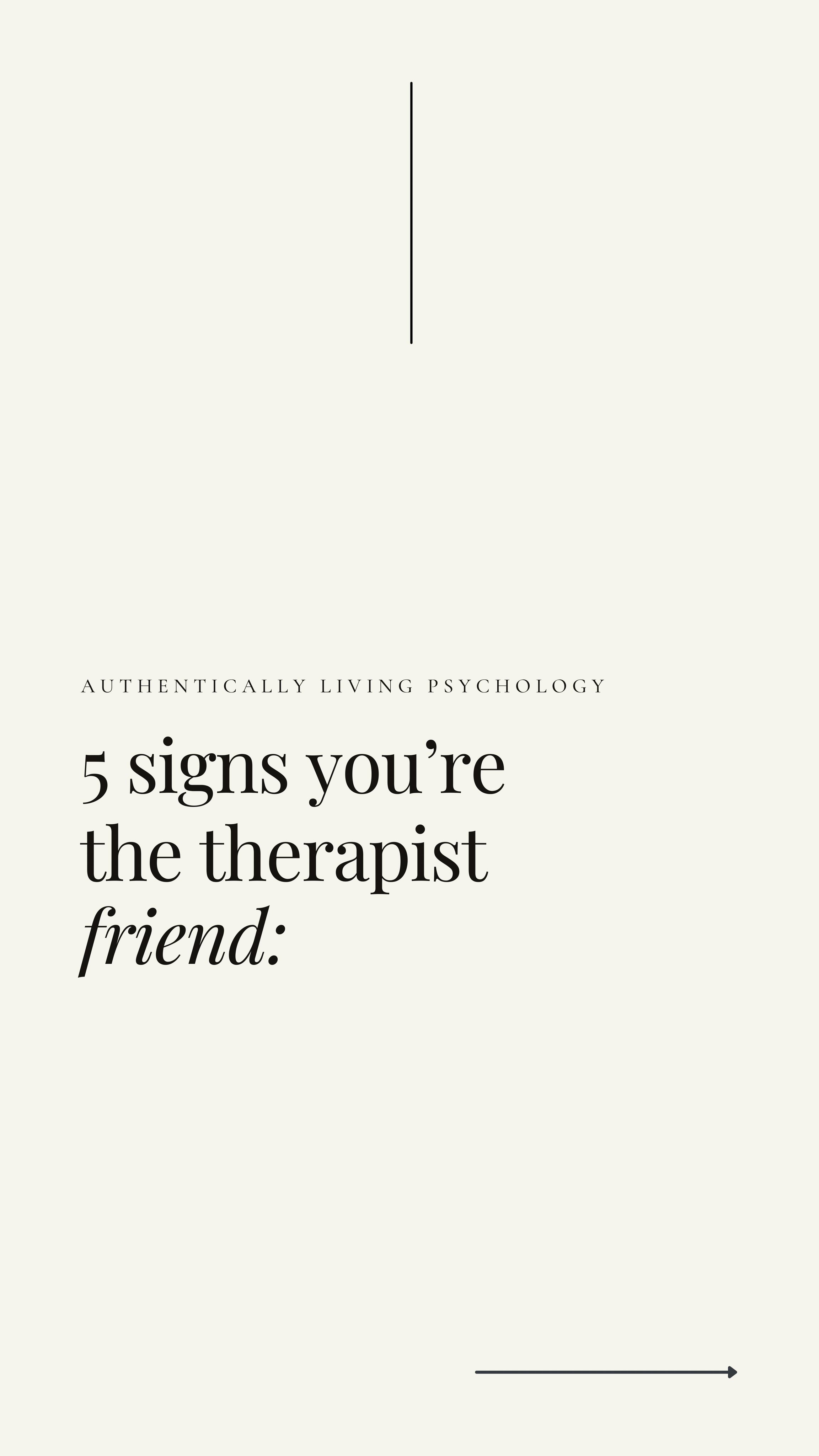 Pay attention to these signs:
1. People come to you with every crisis
2. You’re always the one checking in
3. Your feelings rarely get the same space
4. You feel guilty pulling back
5. Being “the strong one” has become your role
Being the safe person in your friendships can feel meaningful—until it starts to feel one-sided.
When you’re always the one holding space, regulating the conversation, or making sure everyone is okay, it can become easy to lose sight of whether your relationships actually support you too.
The goal isn’t to care less. It’s to notice when being the “therapist friend” has replaced mutual connection.
———
#AuthenticallyLivingPsychology #mentalhealth #authenticity #therapy #friendships
*Instagram posts are not a substitute for therapy/mental health services or a continuation of care. These posts and activities are for informational purposes only. If you participate in any activities, it is your choice to do so and the practice is not held liable for any risk associated with these activities. You engage in the activities at your own risk. Liking, commenting tagging or sharing can limit confidentiality.