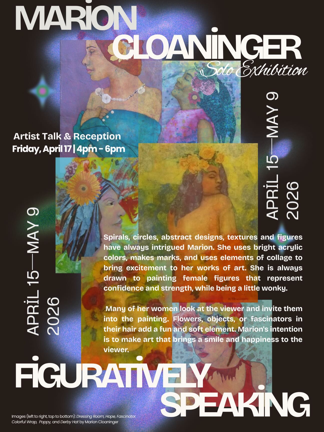 Last night, Florence Thomas Art School held the art talk/ reception for Marion Cloaninger’s solo exhibit 💃🏼 “Figuratively Speaking”
There was a wonderful turnout where the audience was able to ask many questions and learn about Marion’s background, 🎨creative process, and 💫inspiration. There was also a delicious platter of treats for people to nibble on as they enjoyed the art.
✨Thank you to Marion for sharing your amazing art and thank you to all who helped and showed up last night!
The exhibit will be up until May 9th at Florence Thomas Art School. Make sure to stop by and witness the powerful, vibrant, evocative pieces on display💥. Your senses will be delighted 🩷
#localart #westjeffersonnc #florencethomasartschool #supportlocalartists