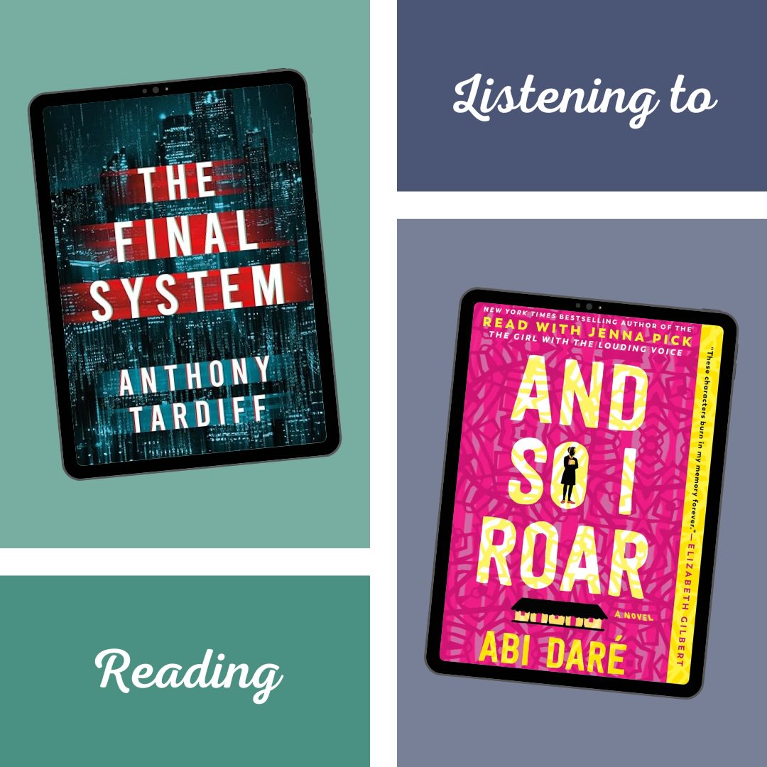 I am in the middle of both of these novels. The Final System by Anthony Tardiff is almost impossible to put down. It’s a techno thriller a la Ready Player One and is a great read so far. And So I Roar by Abi Daré is completely different. Set in Lagos, Nigeria, it follows two women as they search for their truth in a system set against them.