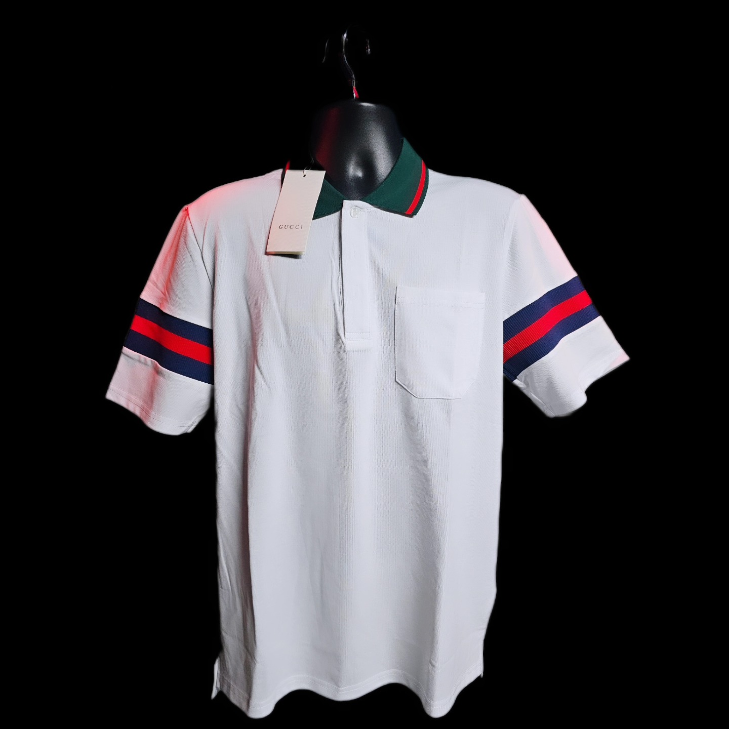 Men's Gucci Cotton Piquet Polo With Web Collar
Size: Large & XL
Condition: Brand New
Original Price: $650.00
Wright Way Wear: $DM For Price$
