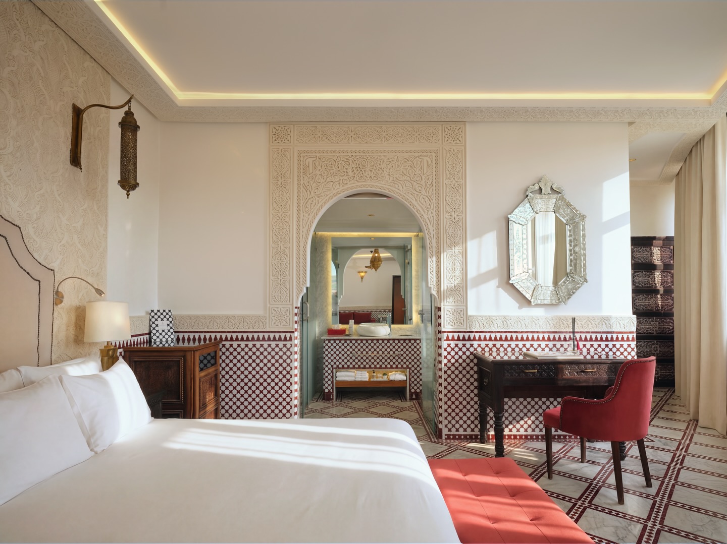 Wake up to morning sunlight dancing on handcrafted details, where every corner of your suite is designed for serenity ✨♥️
Welcome to the Morjana Suite, where you can gaze over the timeless medina right from your bed and even from your shower. A stay where every moment feels intimate, peaceful, and truly unforgettable.
📸: @omartajmouati.photography
#palaisdefes #morocco #maroc #luxuryhotels