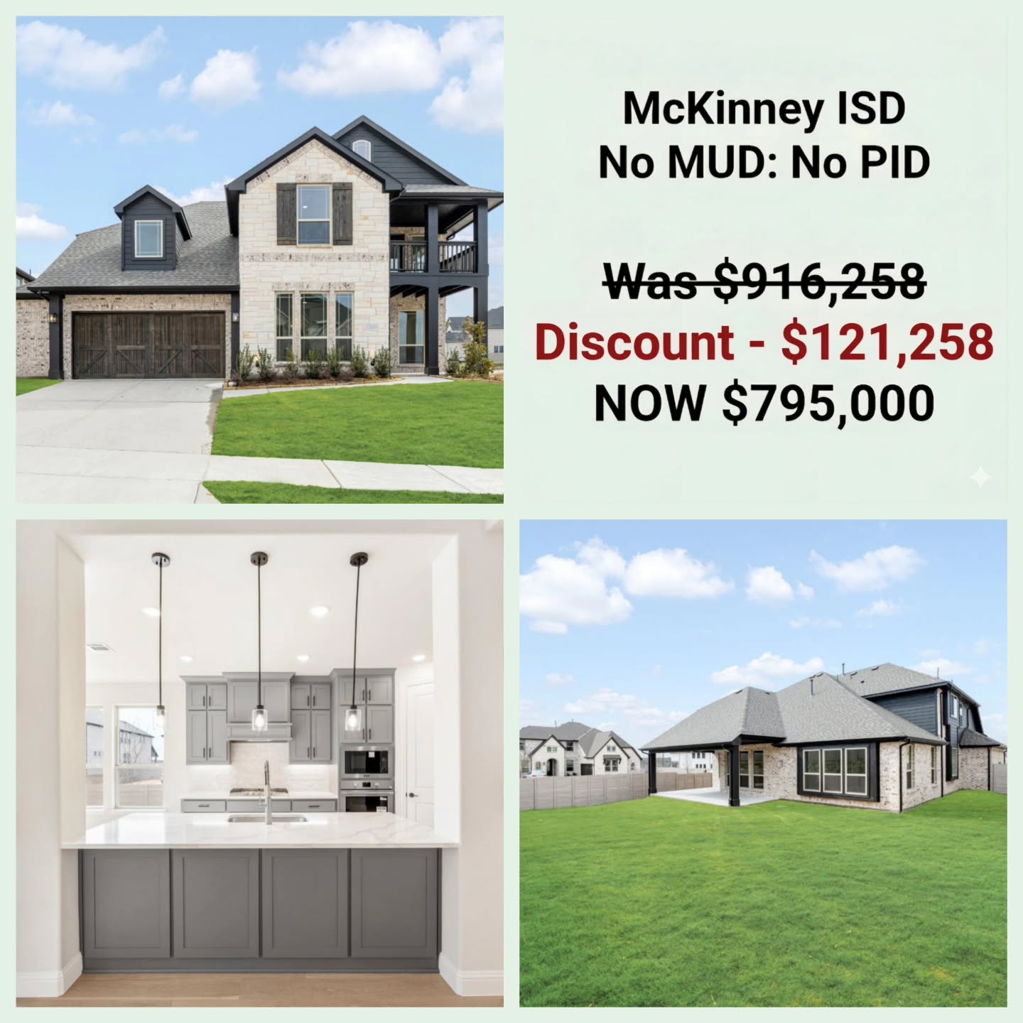 Gorgeous BRAND NEW Home in McKinney, TX
❗️❗️❗️Huge Discount❗️❗️❗️
⭐️ 5 bedrooms, 4 baths, and a 2.5-car garage with cedar doors.
⭐️ Corner lot!
⭐️ Upgraded brick and stone elevation for standout curb appeal.
⭐️ 8' front door, wood flooring throughout the common areas.
⭐️ Custom Kitchen is designed for both function and style, featuring all gas appliances, upgraded cabinetry extended to the ceiling, quartz countertops, upgraded backsplash, and premium appliances.
⭐️ A secondary bedroom is located on the first floor with a private bath and walk-in shower—perfect for guests or multi-generational living.
⭐️ The Primary Suite includes a spa-like bath with a deck mount tub and upgraded tile finishes.
⭐️ Upstairs, enjoy additional bedrooms, a spacious Game Room, Media, and a covered balcony for added outdoor living.
⭐️ The home also includes upgraded carpet, upgraded tile throughout, and thoughtful design details at every turn.
⭐️ Outside, enjoy an extended covered patio with a gas stub for grilling and full gutters for convenience.
www.KUFERBERG.com