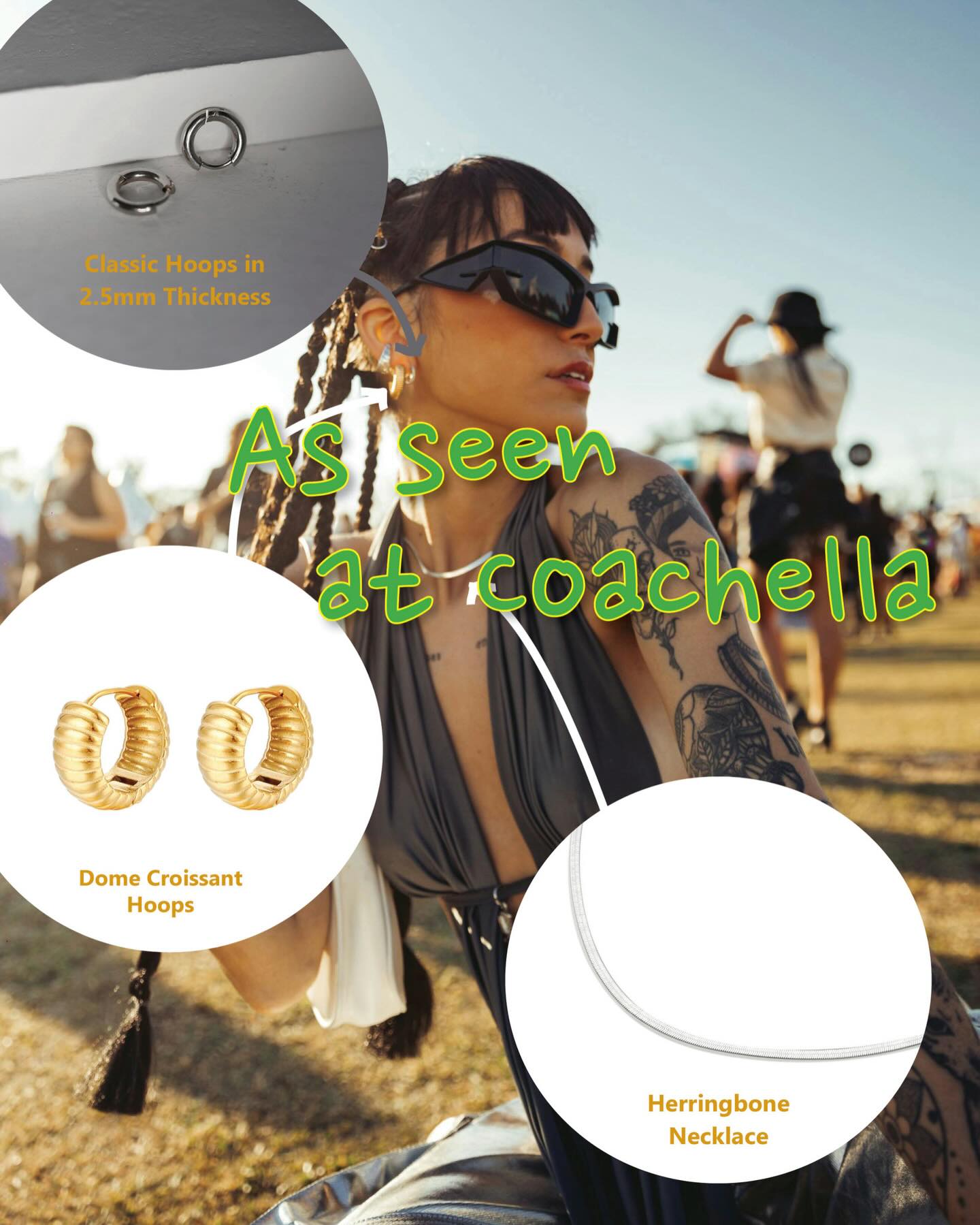 Spotted at Coachella 🌞✨ From sun-soaked days to neon-lit nights, our jewelry brought the perfect finishing touch to every festival outfit. Thank you for making us part of your unforgettable moments
.
.
.
.
#seeseacoachella #coachellajewelry #waterproofjewerly #seesea #summerjewelry