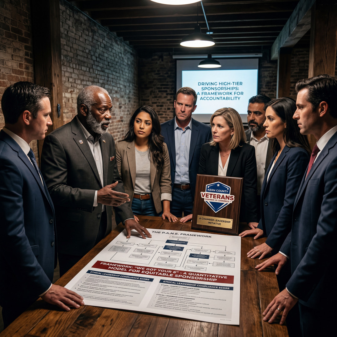 In policy analysis, we use the P.A.N.E. framework to evaluate ethical leadership and social justice. It stands for Participation, Accountability, Nondiscrimination, and Equity. True leadership requires asking yourself: Are the most vulnerable populations participating in our economy? Are we holding our systems accountable?
Currently, the 32,000 veterans residing in Kern County are facing profound systemic barriers to employment and wellness. To change this, we must build community capacity.
On May 21st, the KCVCC is executing the "We Got Your 6" Civic Action Forum. We are currently seeking strategic sponsors (ranging from $1,000 Soldier Partners to $5,000 Commander Partners).
Your tax-deductible sponsorship does not just buy a logo on a banner. It directly funds on-site wellness professionals and provides veteran business scholarships to foster economic independence. It is an investment in Equity and Accountability.
If your organization is ready to lead from the front, reply to this email (or send me a DM) to review our official sponsorship deck. Let’s put our veterans to work.
#EthicalLeadership #CorporateSocialResponsibility #KCVCC #PANEFramework #Sponsorship #BakersfieldBusiness #VeteransResilience