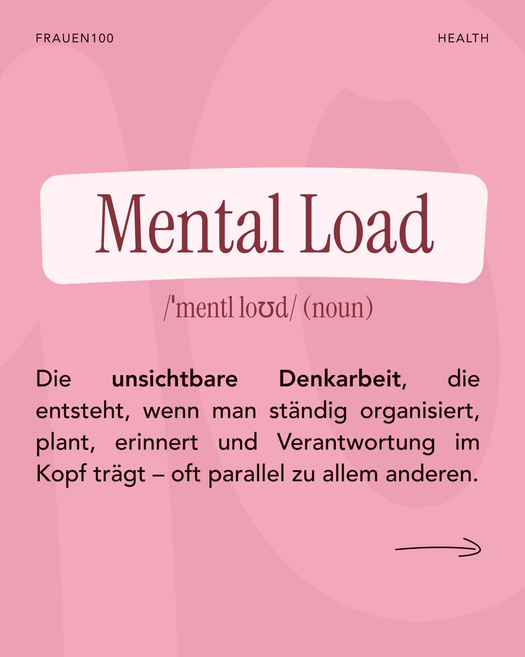 Mental Load ist oft unsichtbar, aber dennoch dauerhaft da.
Es ist das ständige Mitdenken, Organisieren, Erinnern und Verantwortung tragen im Alltag.
Und genau deshalb geht es nicht nur um Aufgaben, sondern hauptsächlich um die mentale Last dahinter.
Mehr dazu im Journal!
#frauen #mentalload #health