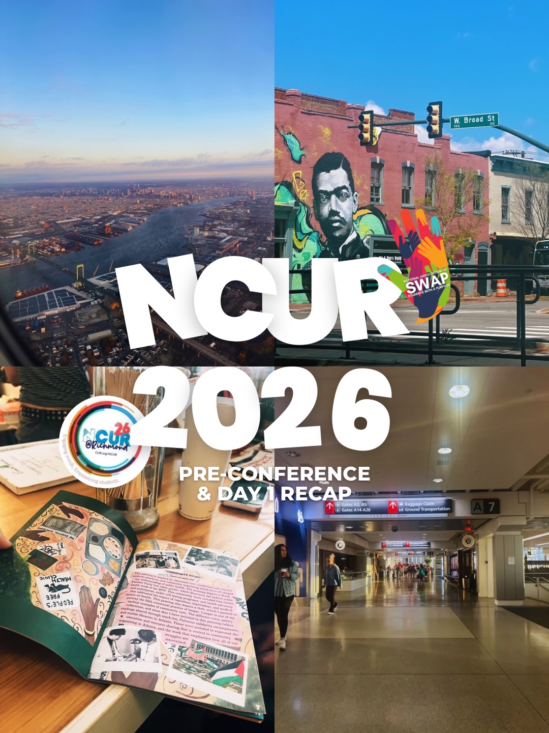 A quick recap of our pre conference prep and first day at #ncur2026 So excited to be in Richmond to meet with future SWAP partners and to support our students in presenting on their initiatives! More to come 😆