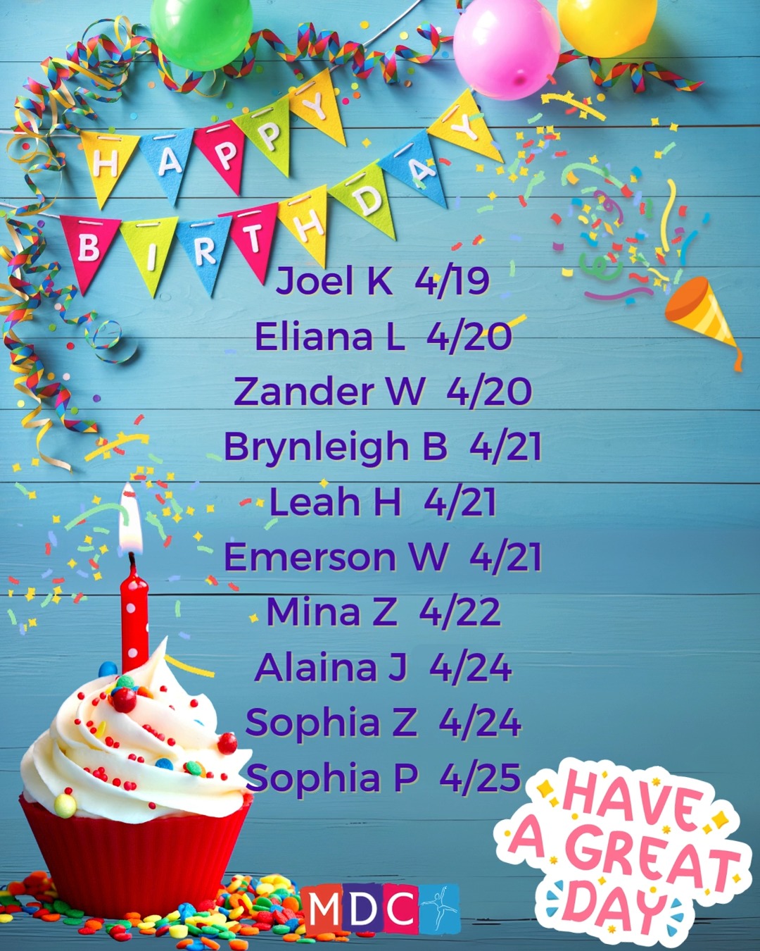 Happy birthday to our dancers celebrating this week! 🥳🎈 Enjoy YOUR day!