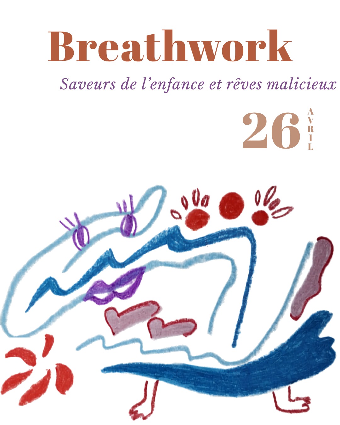 Dimanche 26 avril à 17h, je t'invite à un nouveau voyage par le souffle aux saveurs de l'enfance et rêves malicieux !
Ce printemps qui s'installe me donne envie de châteaux de sable sur la plage, de grimper aux arbres, de sentir la sève qui circule sous mes doigts.
C'est aussi l'occasion de ressentir ce qui peut nous couper de nos élans de vie, de nos rêves, de cette légèreté qu'on savait peut être enfant si naturellement habiter.
Je précise qu'un thème est toujours une invitation, jamais une obligation.
C'est TA respiration qui guide, et chaque personne est libre de faire son propre voyage, vers d'autres contrées que celle proposée.
Ce qui est sûr, c'est que ce temps en tête-à-tête avec soi-même fait du bien. Au corps physique, au mental, au coeur. Un espace pour respirer, relâcher, s'apaiser, et retrouver un peu de ce fil intérieur qui relie à soi.
Dimanche 26 avril de 17h à 19h
Biarritz, @_studio_b.a
Tarif : 40€ / personne
Offre Duo : 30€ / personne
Inscription obligatoire
Contre-indications à la pratique, me contacter