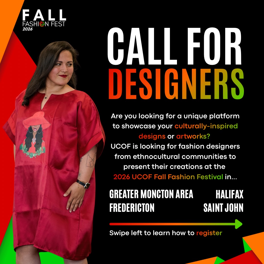 Designers, this is your moment. ✨
Are you looking for a unique platform to showcase your multicultural fashion or artwork? Join United Colours of Fashion (UCOF) for the 2026 Fall Fashion Festival.
We’re calling on designers from ethnocultural communities to uplift their brands and bring culture to the forefront this fall. With four incredible stops—Greater Moncton, Fredericton, Saint John, and Halifax—you’re invited to showcase your work on one stage or across all four.
No website? No problem. Designers without websites will have a strong presence on our Designers’ Marketplace, with dedicated spaces for prospective clients to discover their work and connect with them directly.
Our audience is passionate about fashion, culture, and storytelling. Come give them a show they’ll never forget.
🔗 Ready to represent your roots on the runway? Visit the link in our bio to learn more and sign up.
Know a designer in Atlantic Canada who should join this celebration of culture and creativity? Tag them below!
#UCOF2026 #UCOFCanada #UCOFFallFestival2026 #DesignerCall #MulticulturalFashion AtlanticCanada FashionOpportunity DesignersMarketplace