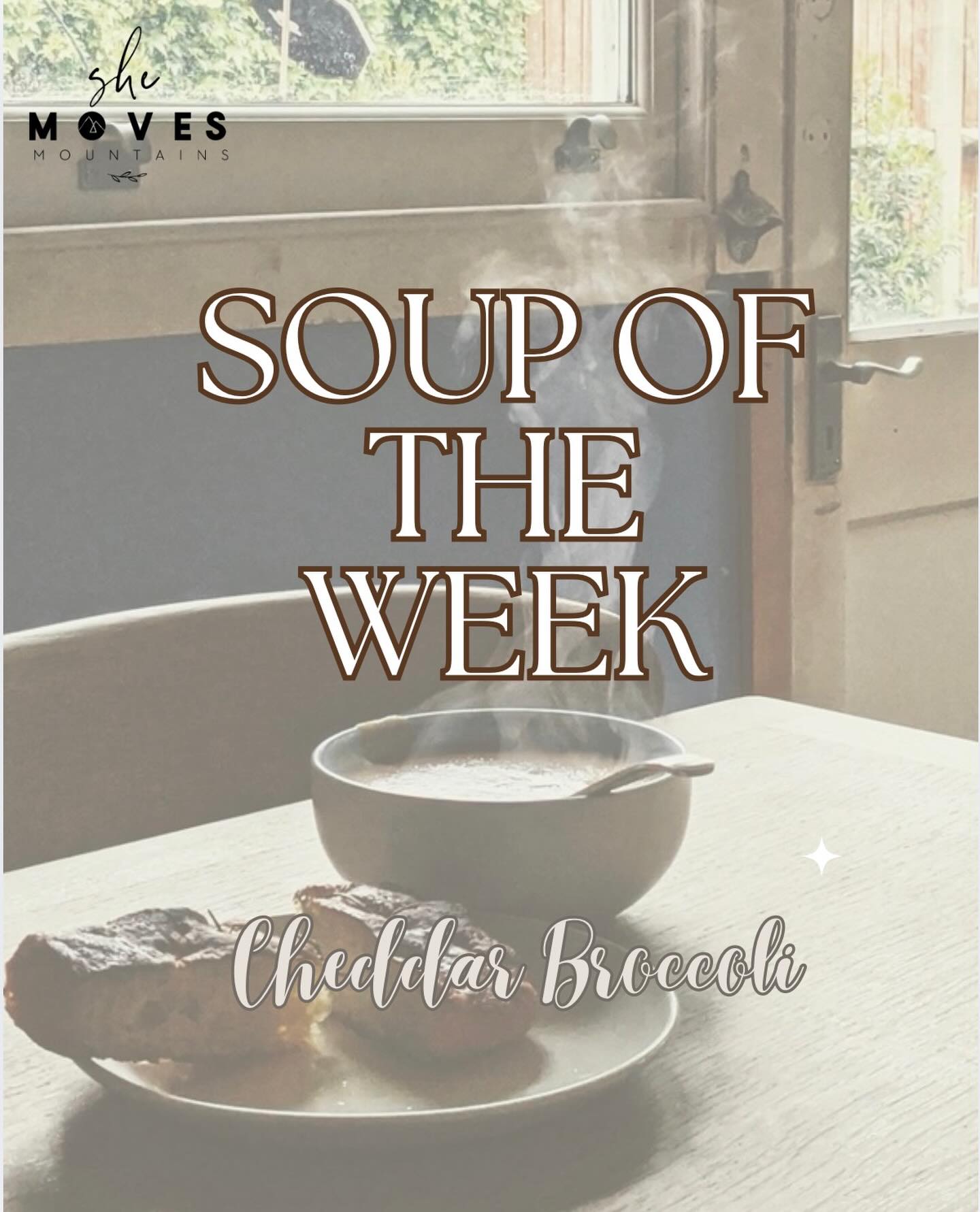 Hellllo!! š¤ Happy Thursday!!
Aka SMM DAY!!
The soup tonight is Cheddar Broccoli š„¦ š§
It is not gluten free.
SEE YOU AT THE TABLE šŖš¤āØ
