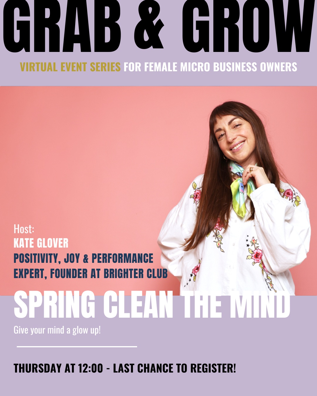 Your business isn’t stuck.
Your thinking might be.
When your head’s full of noise, everything feels harder than it needs to be - decisions drag, confidence dips, and you end up second-guessing things you used to trust.
This session is about clearing that.
Inside Spring Clean the Mind, we’ll cover:
– What mindset actually is (and why it matters in business)
– How to spot fixed thinking patterns holding you back
– How to reframe unhelpful thoughts quickly
– Simple tools you can use long after the session
No theory for the sake of it.
Just practical ways to think clearer and move forward faster.
You’ll leave feeling lighter, clearer, and more in control of how you show up in your business.
Thursday at 12:00 – last chance to register.
Book your place at the link in bio!