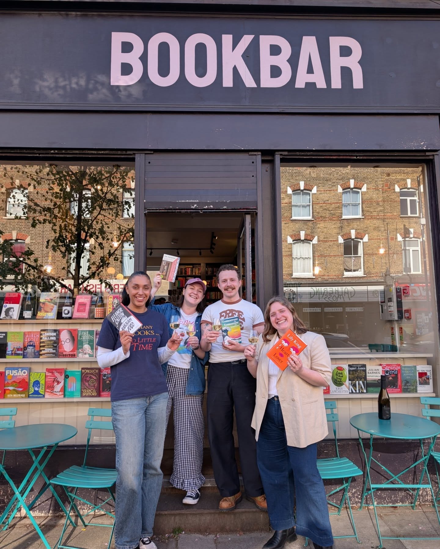 WE'RE FIVE TODAY 🎂🎉🍾
Five years ago today we opened our doors in Highbury.
Five years with the best (extended) community out there, who have shown up for us time and time again. Whether for long chats about books and life over the counter, a coffee on the go or a glass of wine and some book recommendations, or coming to an event, it's the biggest pleasure to get to share our love for books and people every day. We absolutely love what we do, and we love being your local bookshop. You've supported us through every milestone and we could not be more thankful.
Last night we got to raise a glass and enjoy some @finks.london birthday cake and today we are giving away free cake to anyone who comes into the OG Highbury shop (while it lasts of course!). Thanks to our brilliant pals at Finks and @gay.nigella for the iconic treats 🎂
And to the BookBar team past and present (some but certainly not all of whom are pictured here), you are the very best in the business and BookBar would not be what it is without you - you create the vibe ❤️🪩
We'll continue celebrating over the coming weeks across both our shops - check out our BookBar Is Five Festival in June, and look out for other fun things to come.
Our hearts are full. Come and see us 11-6 today in Highbury and Chelsea (free cake in Highbury only!).