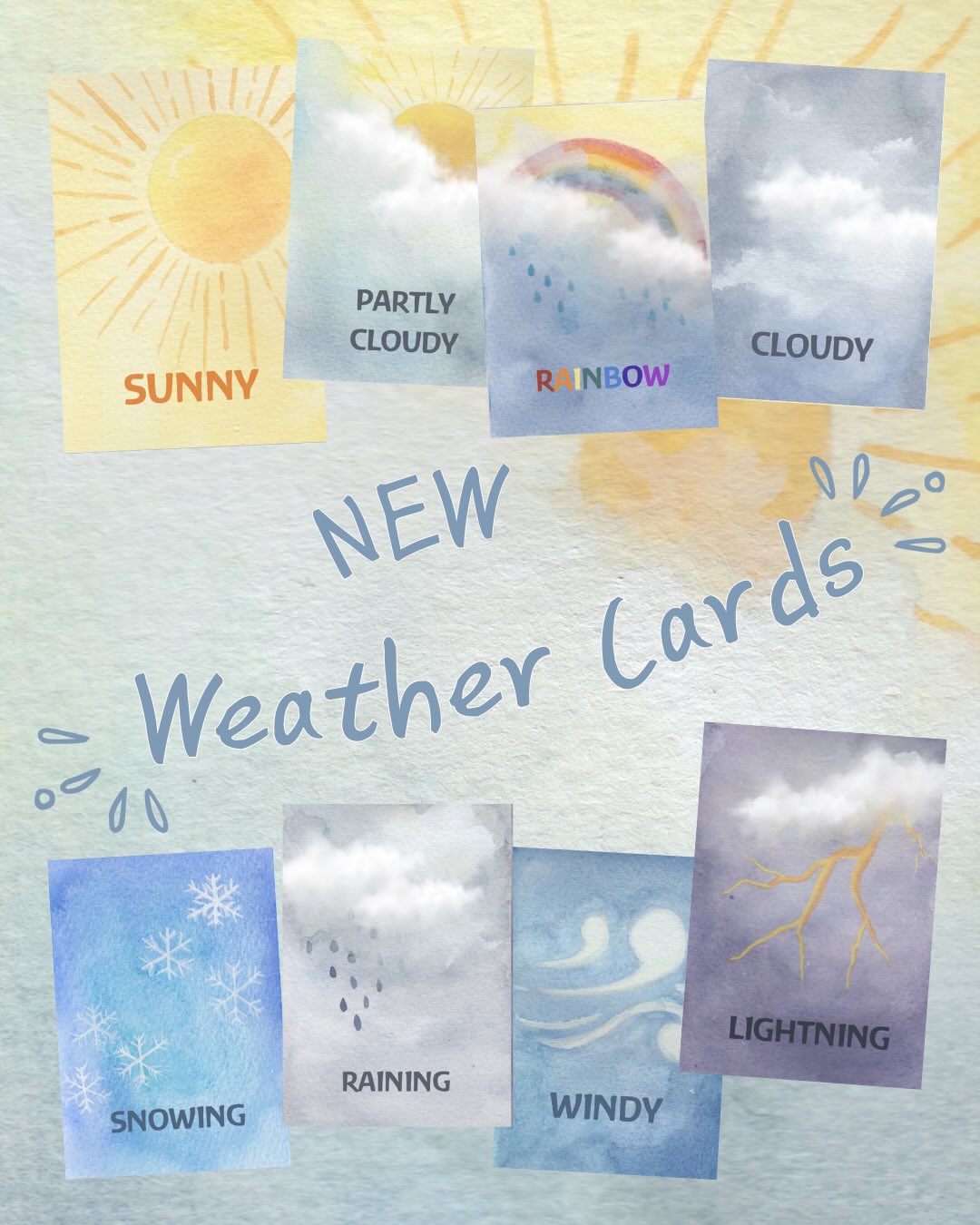 ☀️ NEW, NEW, NEW ☔️ Weather Cards.
I have been wanting to create some new early years bits and bobs and I am finally getting round to it. There’s more to come 💕 #weathercards #earlyyears #learningresources