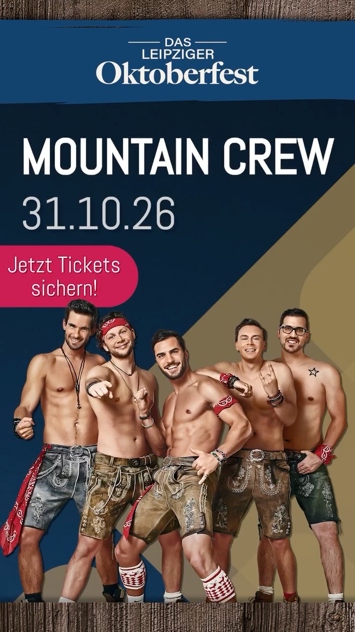 Wenn Alpenpower auf Wiesn trifft, bleibt kein Maßkrug still.
🔥 Mountain Crew – LIVE
🎪 Das Leipziger Oktoberfest
Mit Hits wie „Octopuss (100.000 Hände)“, „Expresso & Tschianti“ und mehr – Stimmung, die direkt unter die Haut geht.
📅 31.10.2026
🎟️ Jetzt Tickets sichern.
#dasleipzigeroktoberfest #leipzig #mountaincrew #oktoberfest2026 #wiesnleipzig