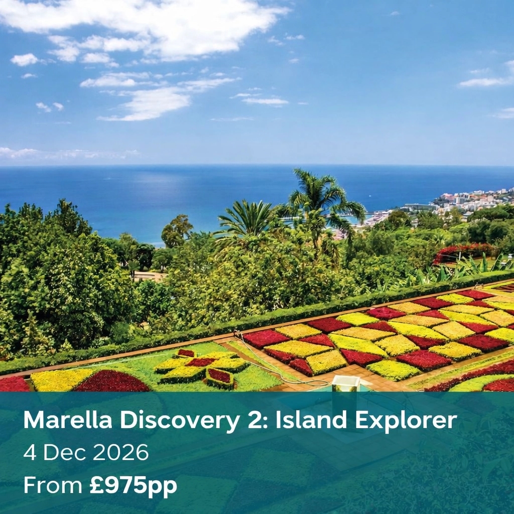 🏝️ SURPRISE! Swap winter for an Adults Only All-Inclusive escape! 🚢 Overnight in Funchal on Marella Discovery 2! ☀️ 4 Dec 2026, 7-nights from £975pp! 🌸 Explore Madeira & the Canaries in style. WhatsApp 07834 853478 or call 01772 393061 today! 🍹✨ #CruiseLife