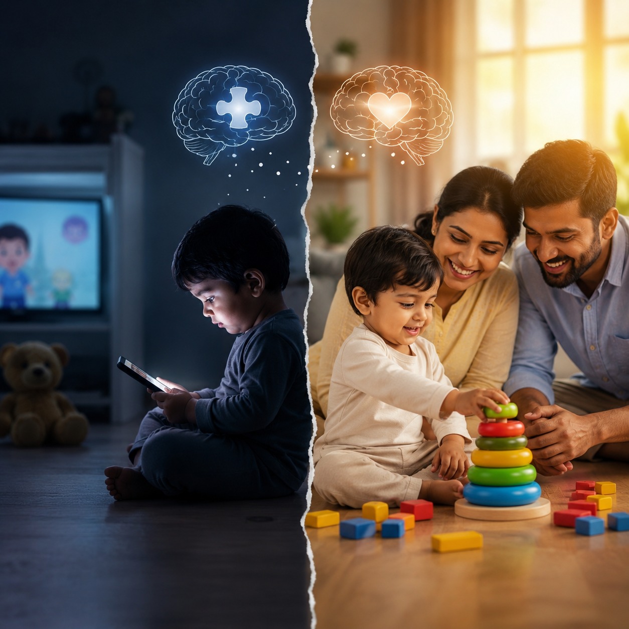 📱👶
শিশুকে শান্ত রাখতে আমরা অনেক সময় মোবাইল হাতে তুলে দিই…
কিন্তু জানেন কি, এই অভ্যাসই ভবিষ্যতে সমস্যার কারণ হতে পারে?
শিশুর জীবনের প্রথম কয়েক বছর সবচেয়ে গুরুত্বপূর্ণ—এই সময়েই গড়ে ওঠে তার কথা বলা, চিন্তা করা, আর সামাজিক যোগাযোগের ক্ষমতা।
অতিরিক্ত স্ক্রিন টাইম সেই স্বাভাবিক বিকাশে বাধা দিতে পারে।
❤️ শিশুর দরকার:
মায়ের কথা, বাবার সময়, বাস্তব খেলাধুলা…
স্ক্রিন নয়।
একটু সচেতনতা আজ,
একটা সুন্দর ভবিষ্যৎ কাল।
👉 পুরো বিষয়টা সহজভাবে জানতে আমাদের ব্লগটি পড়ুন
🔗 Link কমেন্টে
📌 Save করুন & Share করুন—আরও বাবা-মায়ের কাছে পৌঁছাক এই গুরুত্বপূর্ণ বার্তা।
#parenting #ChildDevelopment #ScreenTime #AutismAwareness #DigitalParenting #HealthyChildhood #KidsHealth #ParentingTips #EarlyChildhood #MindfulParenting #NoScreenTime #FamilyTime #IchaporeSwapnapuronSociety #SocialAwareness #SaveChildhood
#বাংলা #শিশুস্বাস্থ্য #অভিভাবক #সচেতনতা #মোবাইলআসক্তি #অটিজম #বাচ্চারযত্ন