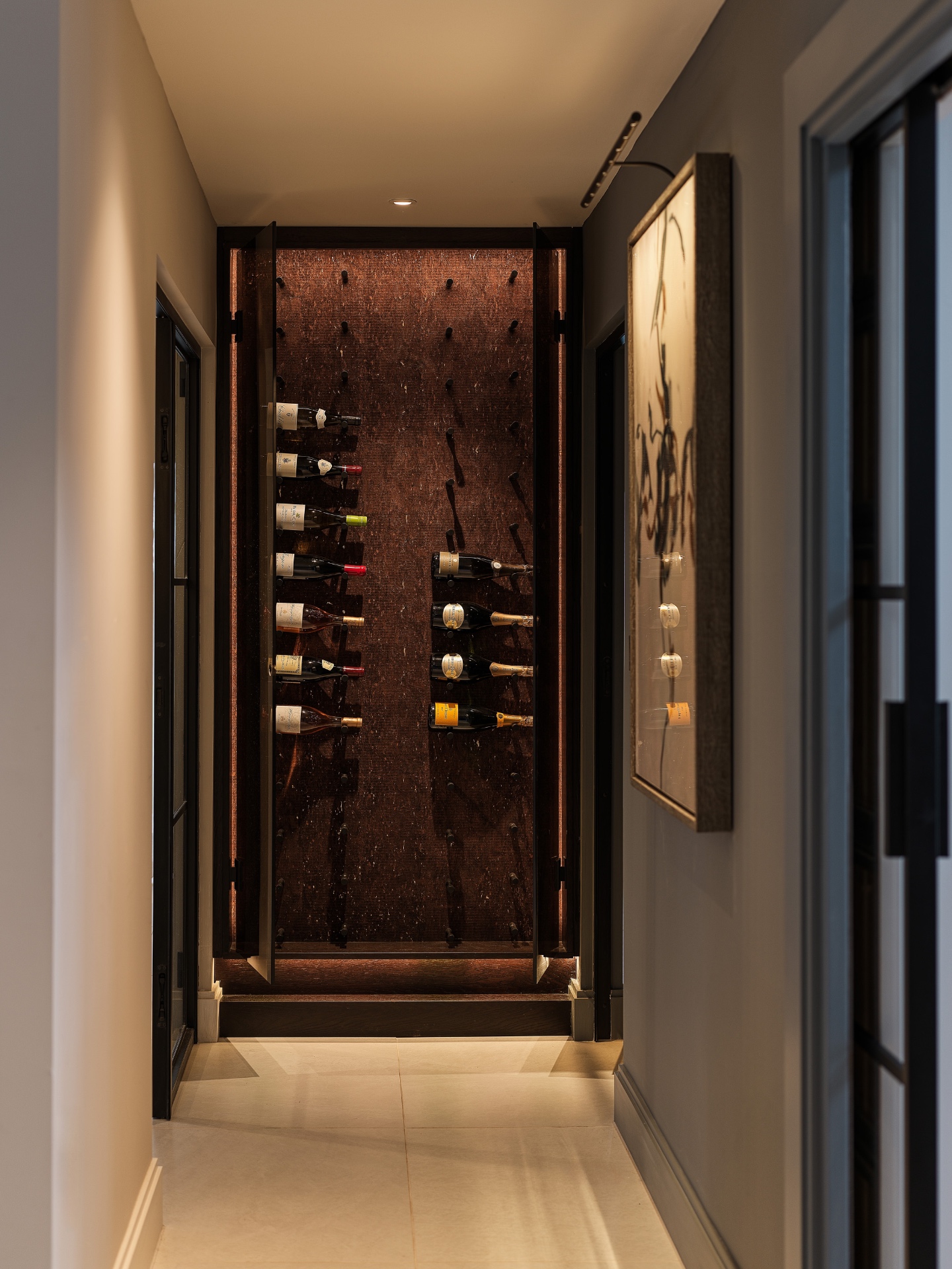 P R O J E C T W O O D | It's the nooks, quirky corners and hallways that can often be the most fun to design, and commonly get overlooked. Through bespoke joinery, playful lighting & introducing a textured wallcovering, this hallway at Project Wood definitely will never 'just be a hallway' again.