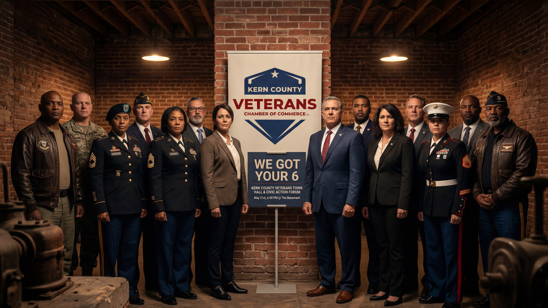 On May 21st at 6:00 PM, we are taking over The Basement at the historic Woolworth building for the "We Got Your 6: Kern County Veterans Town Hall & Civic Action Forum." This isn't just another networking mixer with empty handshakes and patriotic platitudes—this is a critical community intervention. We’re bringing local veterans and civic leaders face-to-face to demand actionable, accountable solutions for transition barriers, mental health, and economic empowerment.
If you are tired of the deficit mindset and ready to build real local capacity, you need to be in this room. Let’s drop the "Private" mentality, leave the old baggage behind, and step into our power together. Mark your calendars. 🚀 #WeGotYour6 #KernCountyVeterans #KCVCC #Leadership #Accountability #Bakersfield