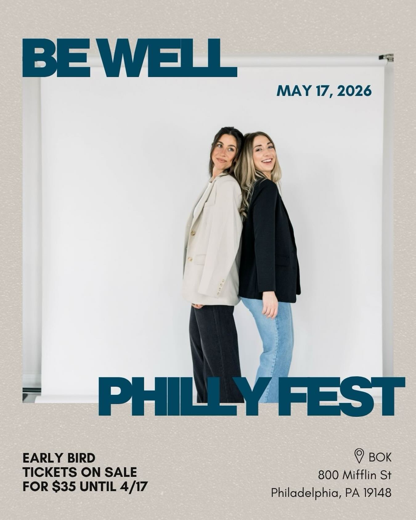 We’re so excited to share that we’ll be at Be Well Philly Fest this year!!
This is a full day centered around wellness, movement, and community. We’ll be hosting a live podcast experience called How to Be Human, all about the shared human experience, practicing self-grace, and extending that same grace to others.
Early bird tickets are live now on Eventbrite for $35 through 4/17. We hope to see you there!!🤍