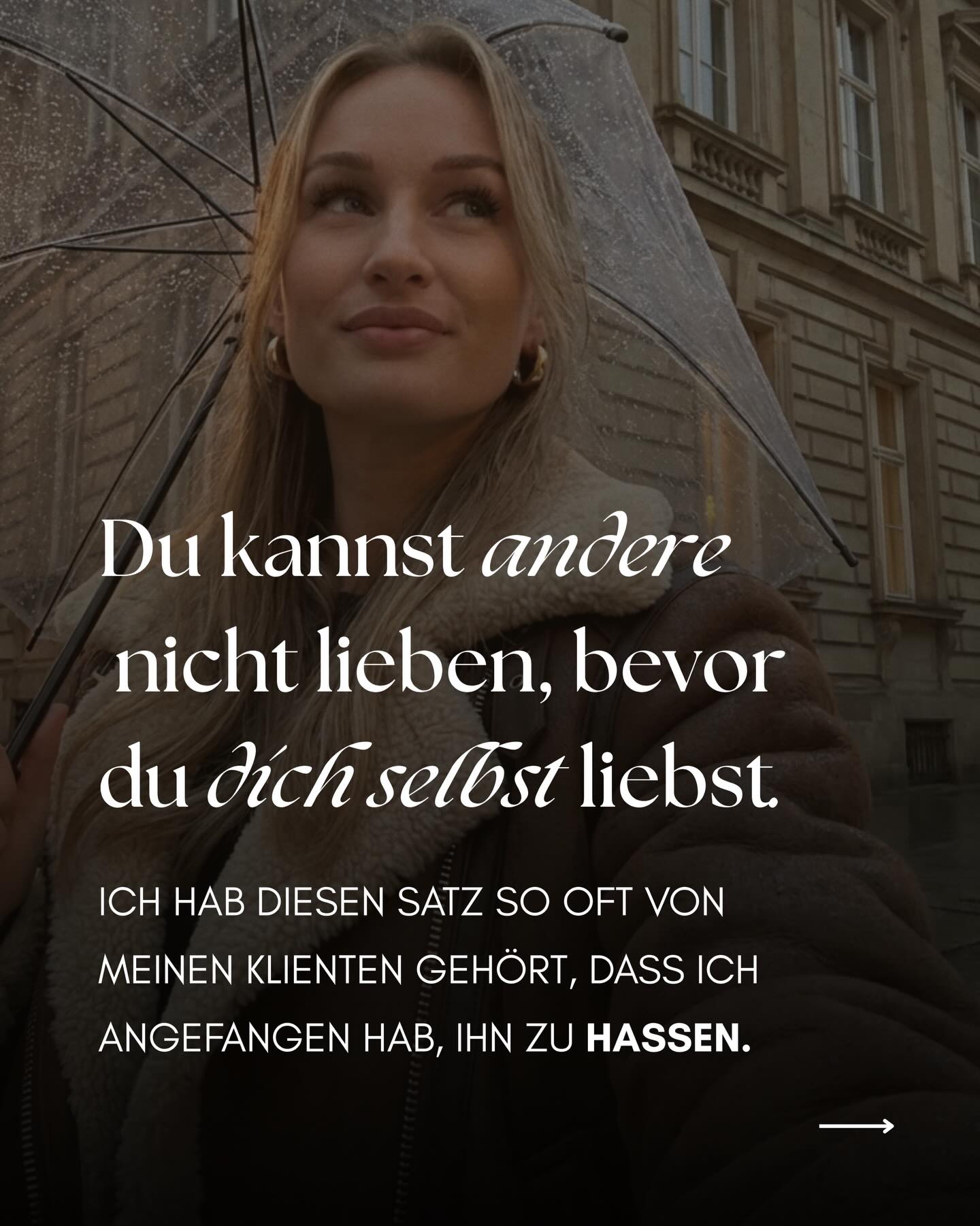 2 Wege für dich:
👉 Für dich selbst: schreib mir für ein kostenloses Kennenlerngespräch, wir schauen ob mein 1:1 passt.
👉 Wenn du auch lernen willst, zwischen den Zeilen zu lesen & Menschen tiefenpsychologisch zu begleiten, komm in das 0€ Webinar am 26. April um 17:30. Schreib mir “Tiefenpsychologie”.
