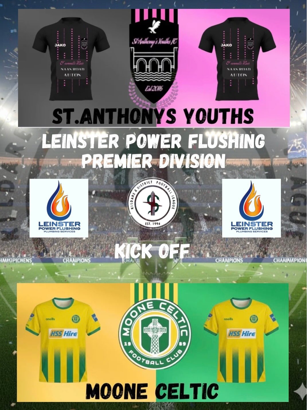 15 minutes to kick off