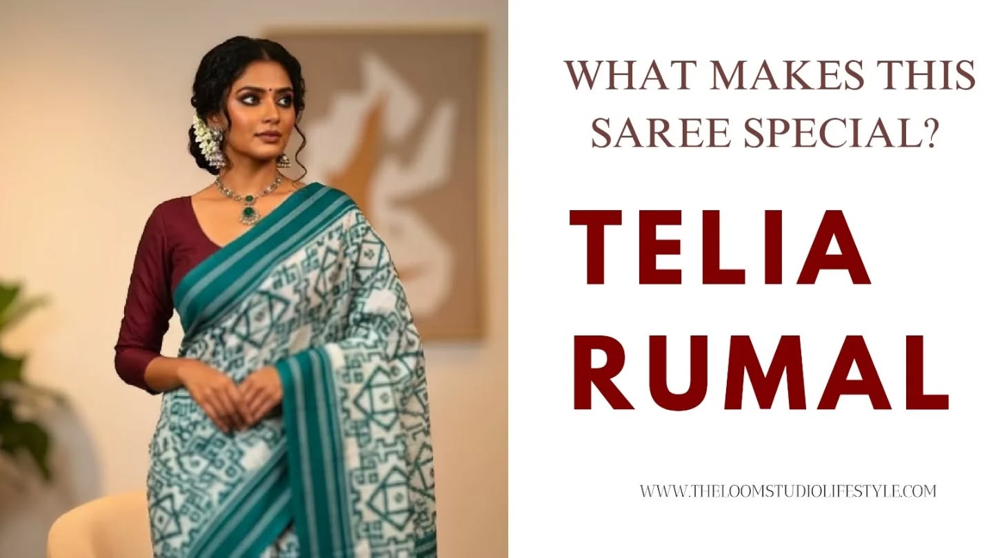 ✨ What Makes This Saree Special?
Ever wondered what makes a Telia Rumal saree so unique?
It’s the art of double ikat, the richness of oil-treated yarns, and the legacy of skilled artisans—woven into one timeless drape.
Elegant. Rooted. Unforgettable.
💬 Did you know about this technique? Tell us below
💾 Save this to learn more about Indian weaves
🛍️ Discover more on www.theloomstudiolifestyle.com
( know your craft, ikat saree in India, textile stories, saree diaries, wear your roots, vocal for local )
#knowyourcraft #teliarumal #ikat #handloomlove #indiancraft