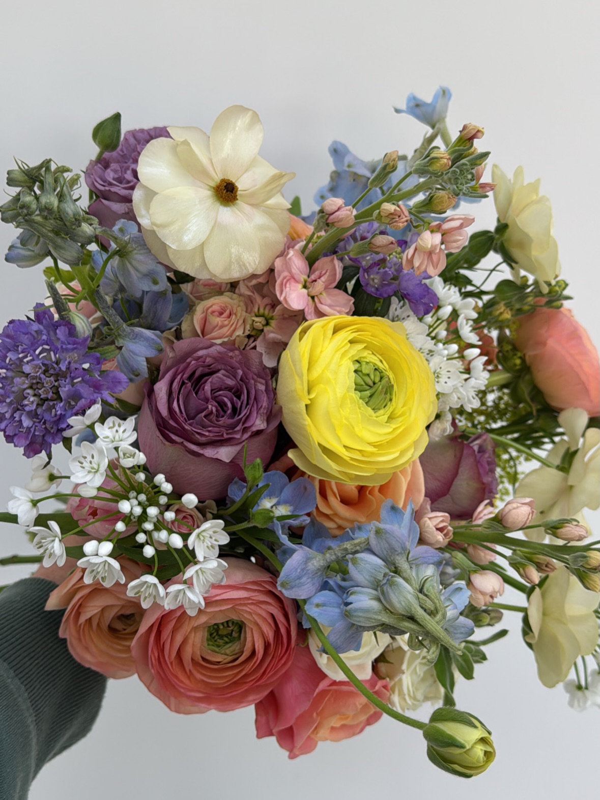 A bunch of spring joy for Sabrina featuring the very best of the season’s ranunculus.
#springweddingbouquet #ranunculuslove #colourfulweddingflowers #joyfulwedding
Bridal bouquet. Wedding bouquet. Spring wedding inspiration