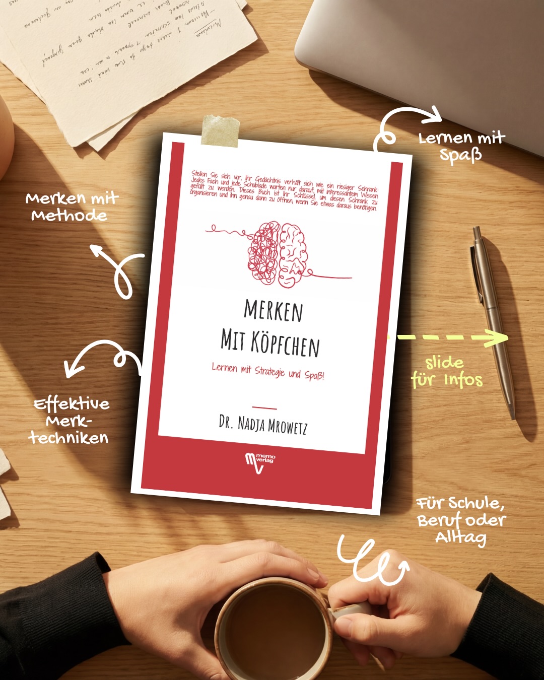 Lernen kann Freude machen! ☀️Dieses Buch zeigt wie. „Merken mit Köpfchen“ Ganz NEU erschienen! Der Leitfaden für gehirngerechtes Lernen! 🧠 50 bewährte Merktechniken und Lernmethoden für Schule, Beruf und Alltag 📖💡 - jetzt in unserem Shop auf www.memoverlag.de