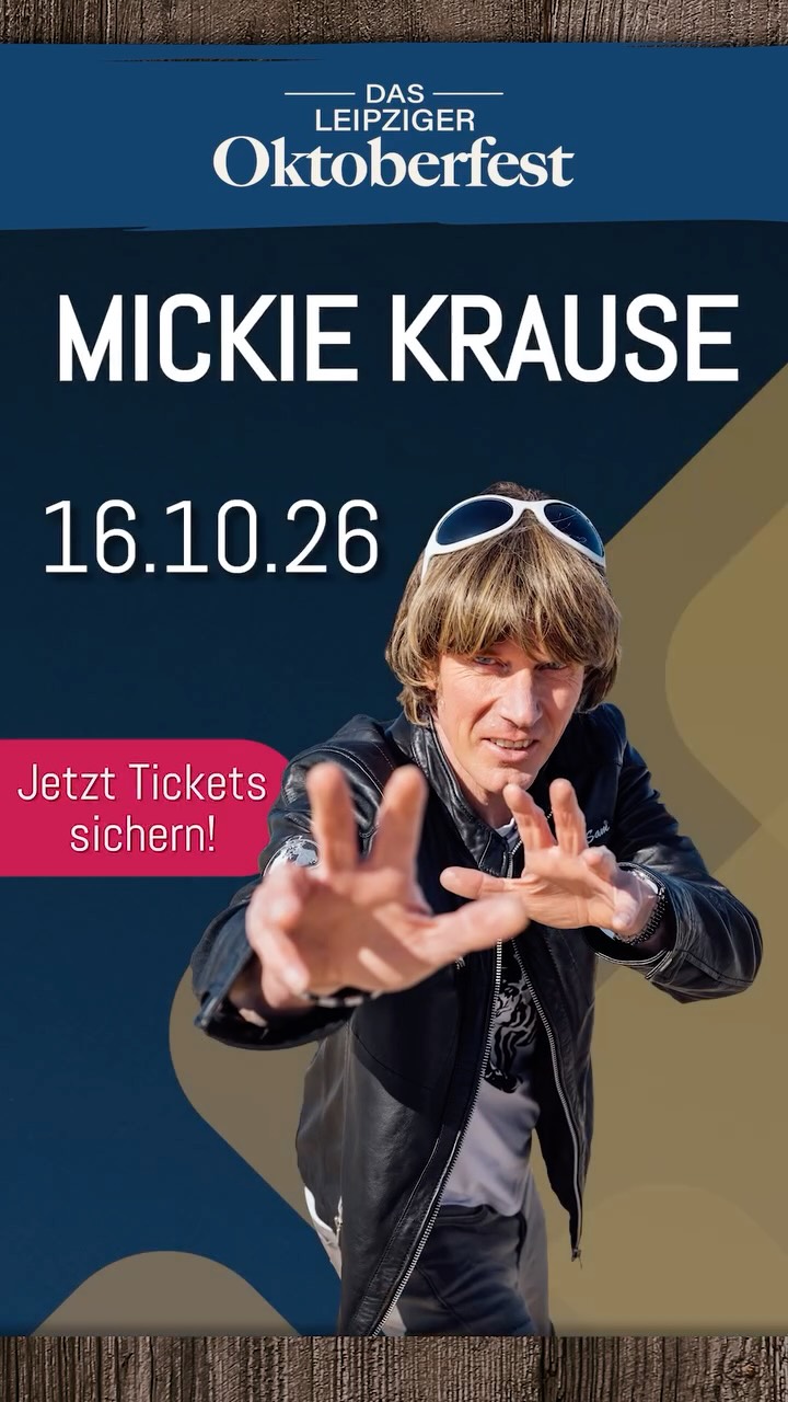 Er ist nicht mehr wegzudenken vom Leipziger Oktoberfest.
Ein Song reicht –
und das ganze Zelt rastet aus.
🎤 Mickie Krause – LIVE
📅 16.10.2026
🎪 Das Leipziger Oktoberfest
🎟️ Jetzt Tickets sichern.
#MickieKrause #dasleipzigeroktoberfest #leipzigeroktoberfest #leipzig #mickiekrauselive