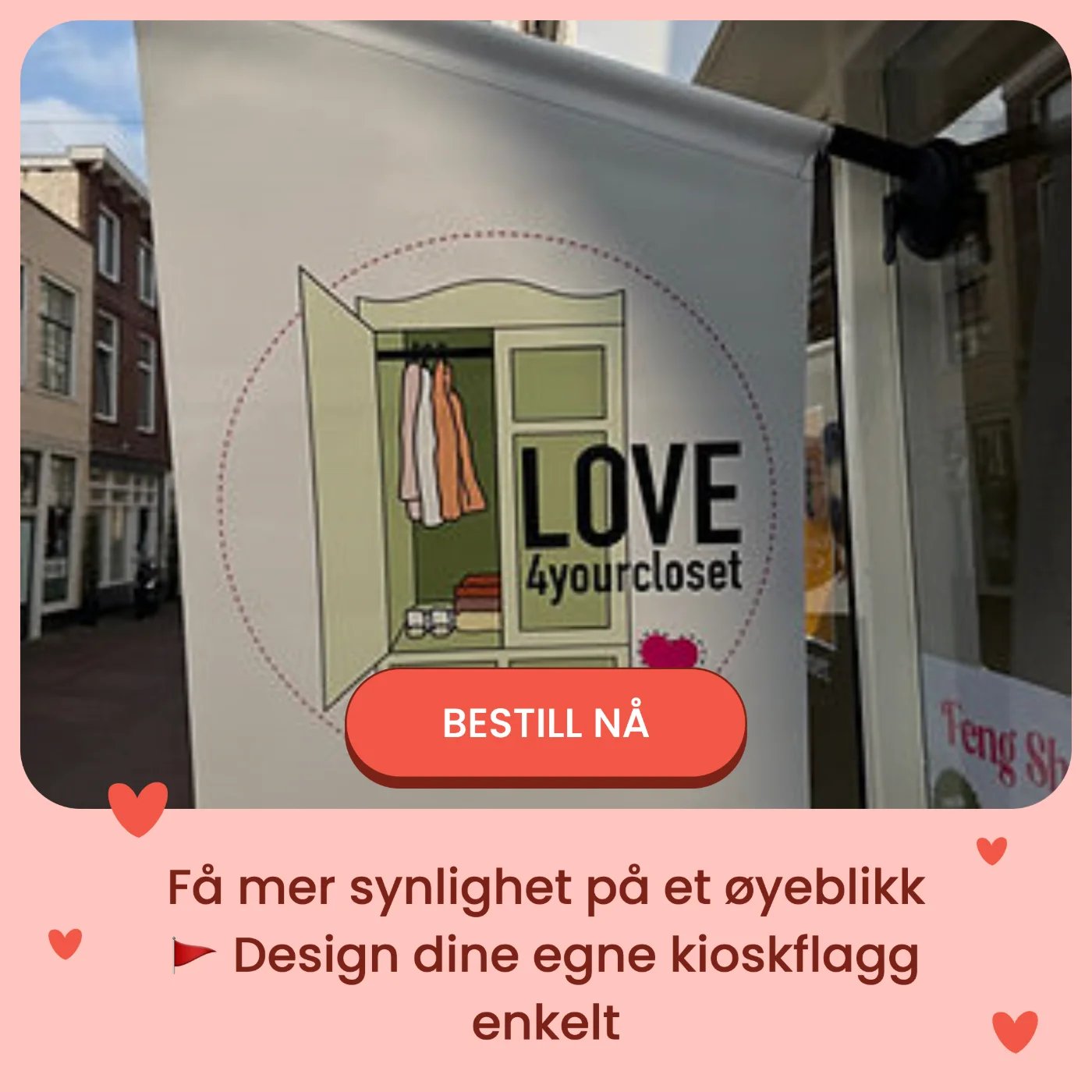 La merkevaren din vaie høyt! 🚩
Øk synlighet og profesjonalitet med kioskflagg.
Design ditt eget nå – skap varige inntrykk. 🌟
Se mer via lenken i bio #Kioskflagg #StoreFrontFlags #ShopLocal #Flaggbutikk #bedriftsprofilering #reklameflagg #branding #visuellprofil #markedsføring #butikk #servering #reiseliv #event #norge #norgesbedrift