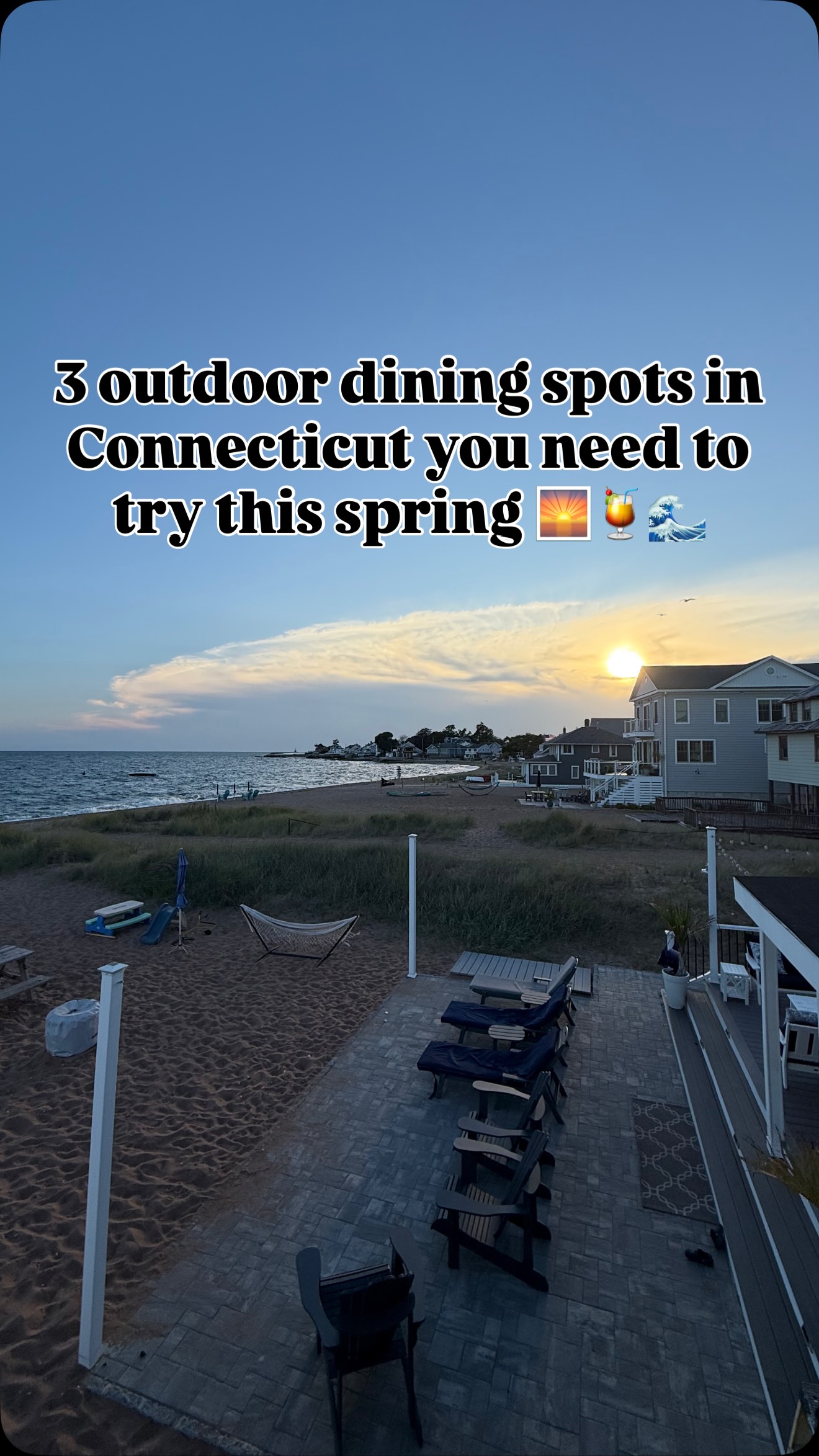 The cutest outdoor dining spots in CT for the perfect day 🍸🌅🌊🍹🌮🥙
👀 save this for your next plan 😎
#ctfoodie #aestheticplaces #girlyday #outdoordining #springvibes