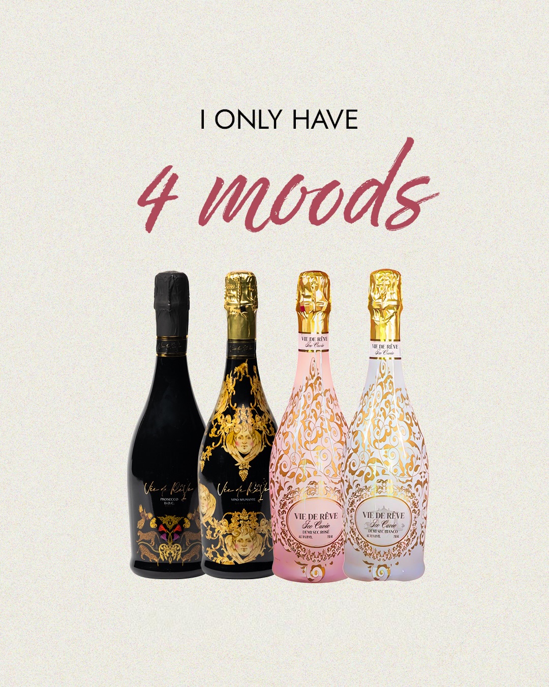 Whatever the mood… there’s a bottle for it🥂✨
#VieDeRêve #ChooseYourMood