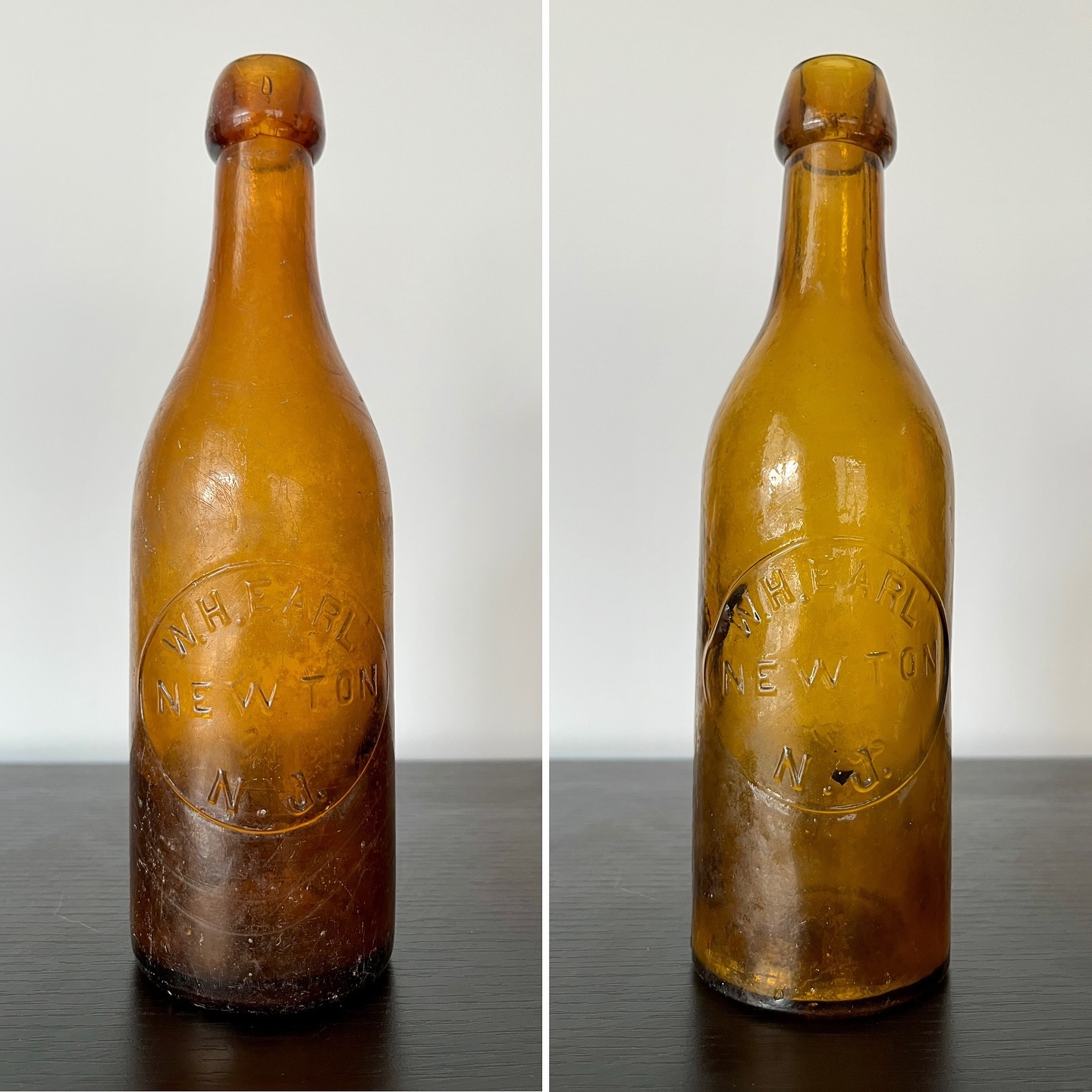 When I found my first antique bottle in 2018, I never imagined it would spark a whole new hobby. Although I have far less time these days for treasure hunting, I’m always on the lookout for new additions to my collection. Whether I’m browsing yard sales or searching online, I still manage to find unique pieces.
Yesterday, I received an exciting new variant for my WM. H. Earl collection. I believe this one may be the oldest in my collection. The front embossing is identical to what I previously thought was my oldest bottle, but this new one has a base stamped with a ‘1,’ while the other’s base is stamped with a ‘3.’ This detail makes me wonder if this might be the very first variant Earl produced when he opened his bottling business.
I love how even subtle differences like this make each bottle unique and keep collecting so rewarding.
.
.
.
.
.
#collection #bottlecollection #bottledigging #bottles #bottlehunting #lostandfound #pickers #antiques #historyhunter #bottlecollectors #antique #treasurehunting #history #bottlecollector #antiquebottle #bottledig #bottlecollecting #finditpickitup #archaeology #adventure #treasures #detecting #savinghistory #dirtfishing #travel #explore #buriedtreasure #bottlesandbits #treasurehunter #artifacts