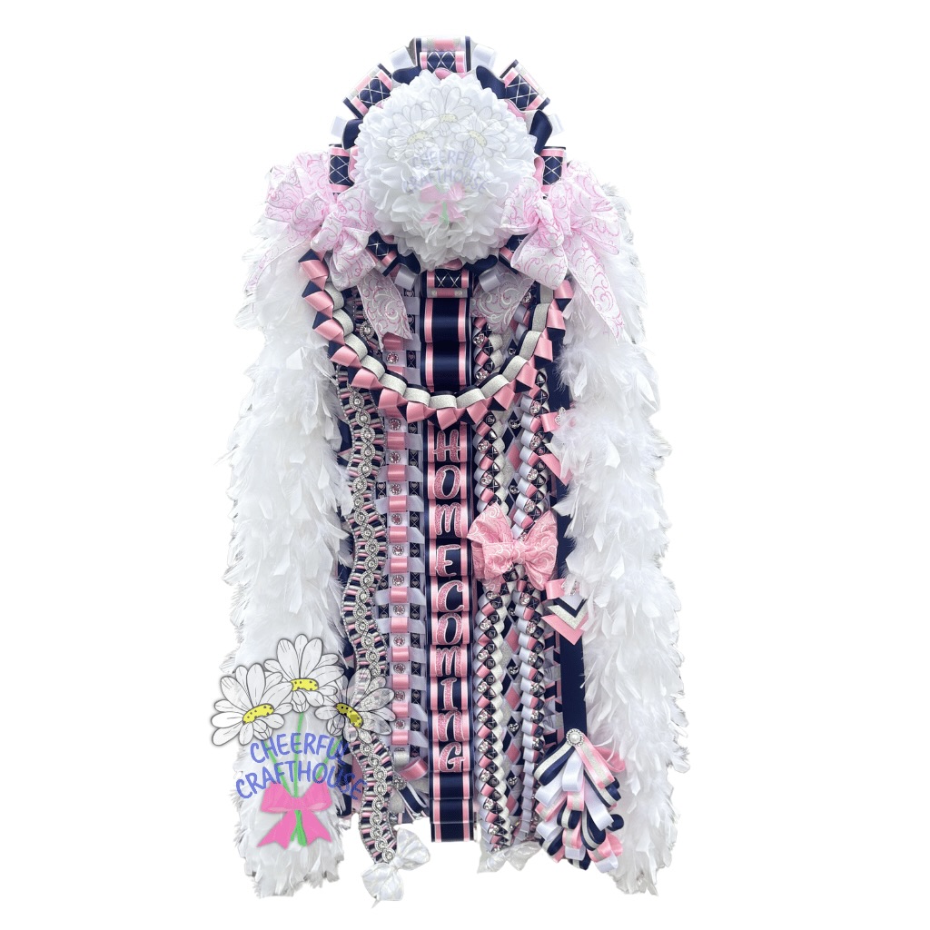 Rainy Saturday plans: make something PINK + NAVY and totally Homecoming-ready! 🎀💙
I’m obsessed with this color combo and all the sparkle.
This mum will be up for grabs for Homecoming season and can be personalized (name, school, charms, extras, the whole vibe!).
Want to claim it? Send me a message and I’ll get you on the list. ✨
#cheerfulcrafthouse #homecomingmum #homecomingmums #dfw #dfwsmallbusiness texashomecoming mumsinc alltheblingallthesparkle
