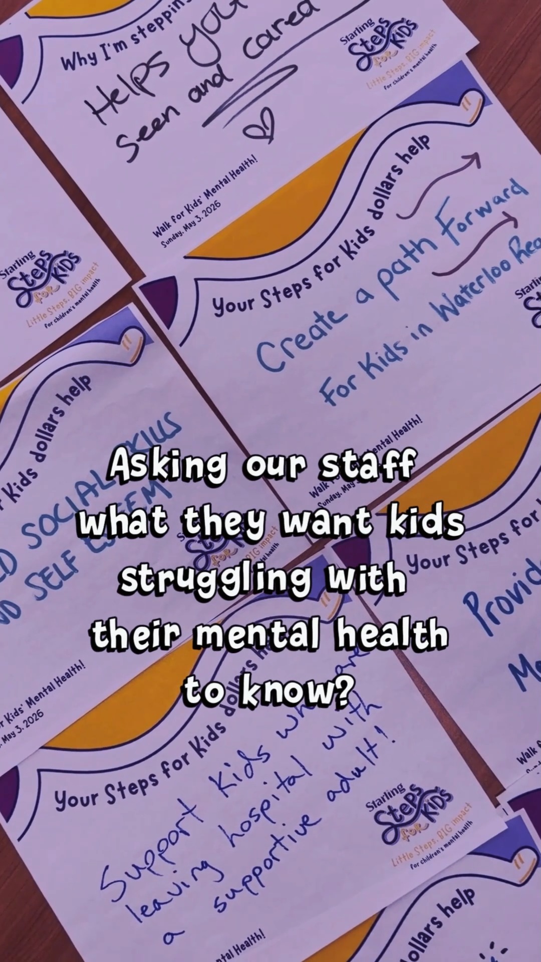 This is what our staff at Starling want kids to know 💛
You are not alone.
You matter.
Your mental health matters.
And support is here for you.
When you step up for kids, you help make sure this care is always there.
👟Walk for kids' mental health on Sunday May 3rd!
👉Sign up or donate today at starlingstepsforkids.ca and let's build a community where every young person knows that their mental health matters.
#StepsForKids2026 #LittleStepsBigImpact #ChildrensMentalHealthWeek #KidsMentalHealth