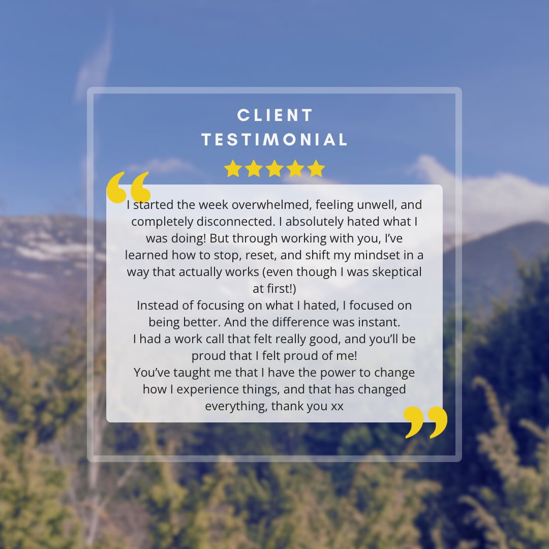 My client messaged me and let me know she was having a “bloody awful week!”
She’d been feeling so unwell and was about to have an emotional breakdown.
Combined with the fact she hated what she was doing at work, and I mean hated with a passion!
But instead of giving up - which she almost certainly would’ve done previously - she ‘had a word with herself’, did a little meditation session, and then wrote down some goals. And basically changed her mindset.
Her new goal became working on improving her ability to have conversations with people. To keep it confident and more light hearted and for it to flow more naturally.
Her focus became more about having good, effortless, smooth conversations with people. She focussed on trying to be better for herself instead of adding to feelings that made her feel worse.
And then…
“I had a work call that felt really good! So that’s a win! I’m going to hold onto it and I feel good.
Please use me as an example of how you can find joy in the things that you don’t like doing...”
My clients ‘win’ during this situation came from the work she had consistently done on trying to understand herself better. Knowing how her mind worked and knowing the things she needed to practice.
And that came from all the foundational steps she had taken beforehand to get to this place.
You really can change the way you think, feel and respond to any situation in your life. You just need to put those foundations in place to support you first.
If you’d like to start building a stronger you, pop me a message and let’s chat. I would absolutely love to support you too.
If you do one thing for yourself today, choose you. Your life deserves it 🩷
Jo xx