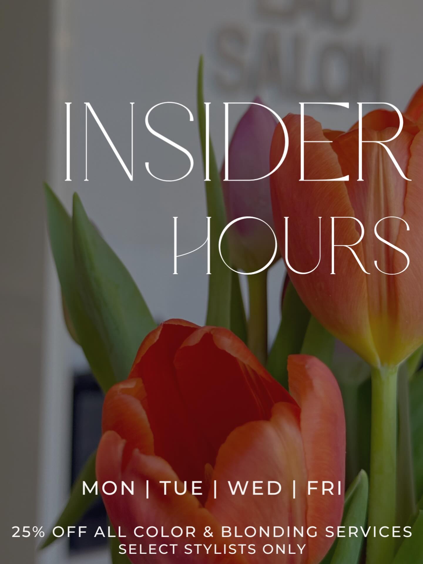 Introducing ✨Insider Hours ✨
✨ 25% OFF colour + blonding
✨ Monday / Tuesday / Wednesday / Friday
✨ With select stylists only (Ayja, Isaiah, Breanne, Shantel & Rachael Jr)
Here’s how you unlock it:
→ Book online + comment “Insider Hours”
OR
→ Call us + say it at booking
That’s it. That’s the secret.
Don’t gatekeep this… or do 👀
📲 Click that link in bio to grab your spring hair now!
*terms & condition apply.
#yqr #yqrhair #yqrhairstylist #yqrhairsalon #yqrlocal