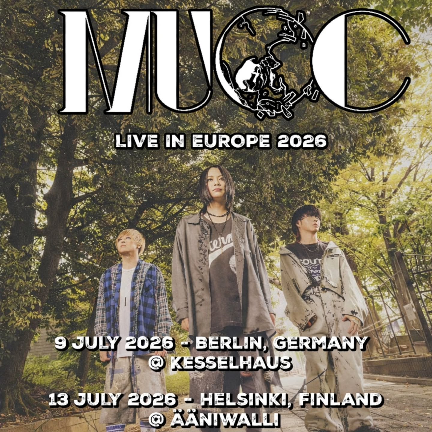 Hi everyone,
Super good news for Germany and Finland.
Legendary japanese rock band MUCC will hit 2 cities around their appearance to B7KLAN J-Rock Festival in Berlin and Helsinki.
🗓 9 July 2026 : Berlin, Germany @ Keselhaus
🗓 13 July 2026 : Helsinki, Finland @ Ääniwalli
Known for blending alternative metal, industrial, and experimental sounds, MUCC gained recognition in the visual kei scene before evolving into a more diverse musical style.
Their music often explores dark themes, emotional struggles, and social issues.
With a long career, they are considered one of the most influential bands in modern Japanese rock.
https://en.55-69.com/
Tickets infos on www.envolprod.com
Sales start on april the 23rd, 2026 12.00 CET
#b7klan #mucc #visualkei #jmusic